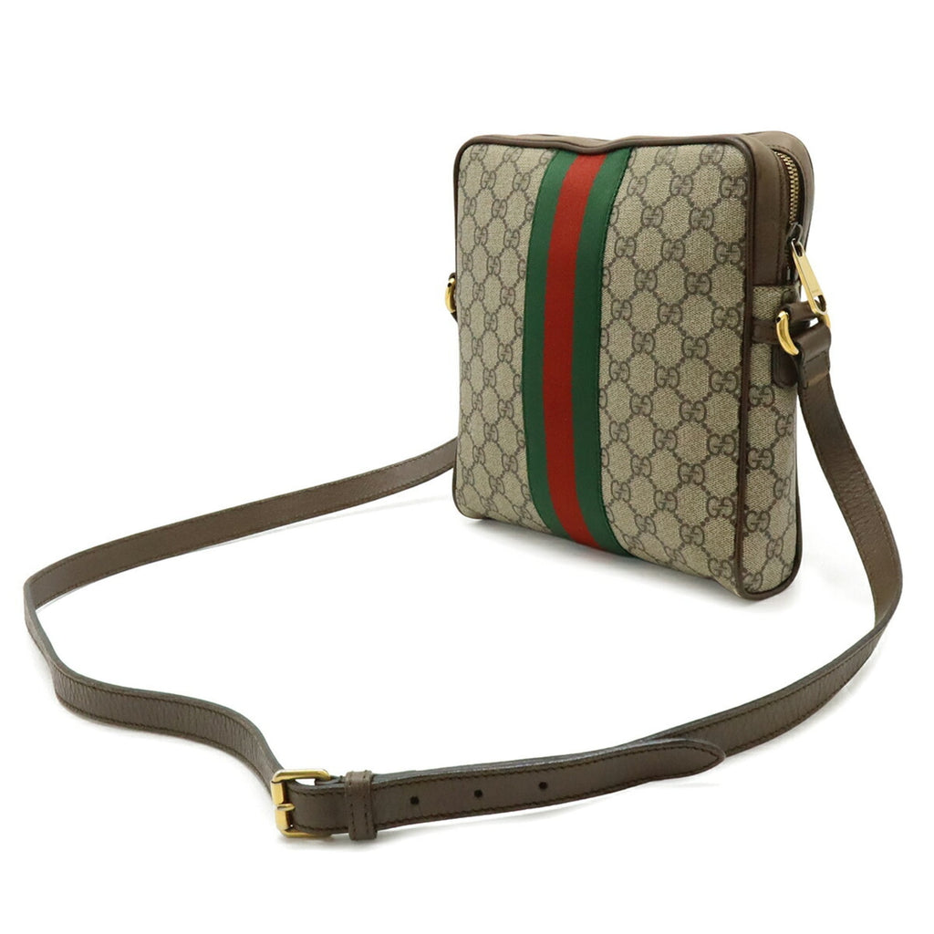 Gucci Beige Brown Green Red Color Yellow Gg Supreme Handbag (Pre-Owned)