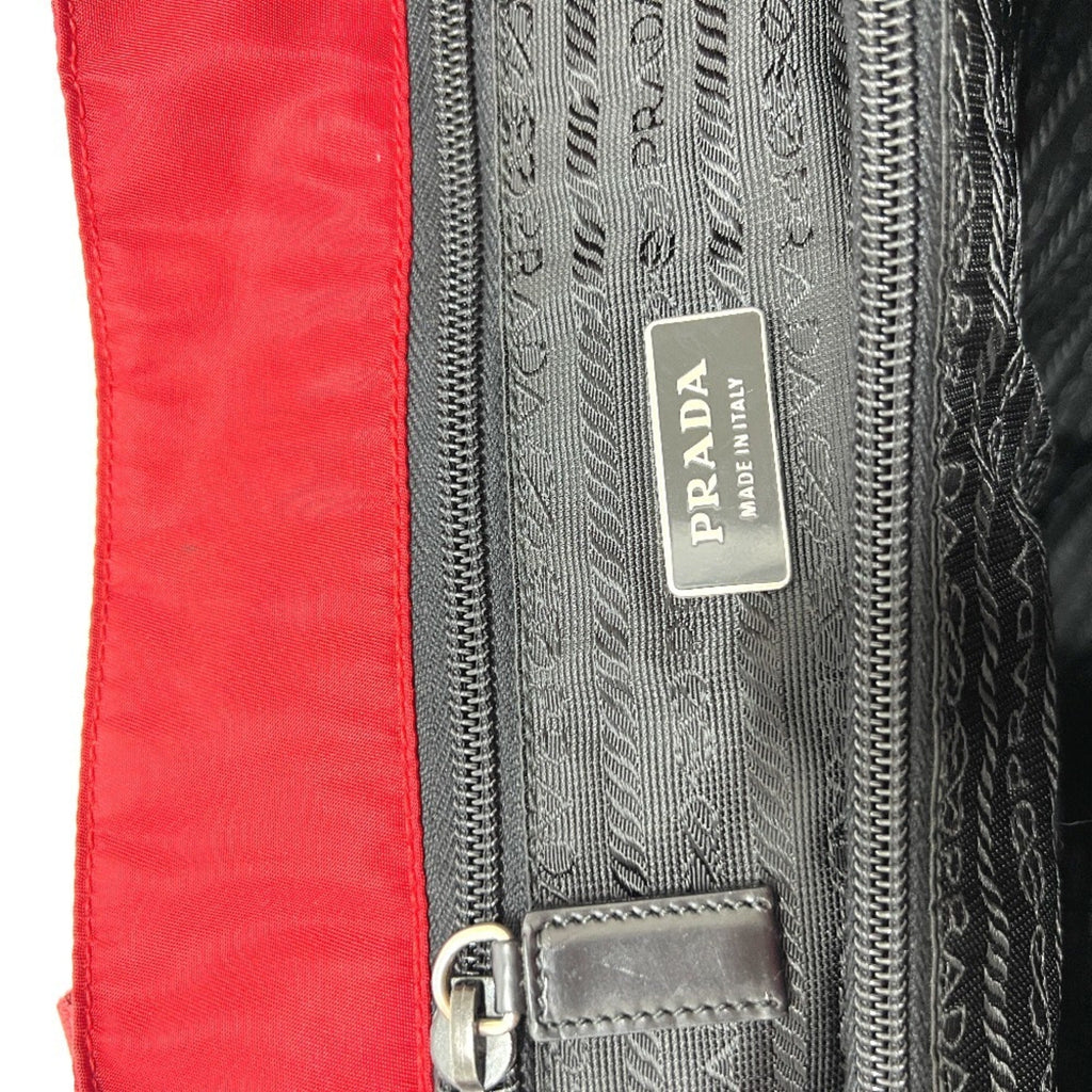 Prada Red Color Nylon Handbag Tote Bag