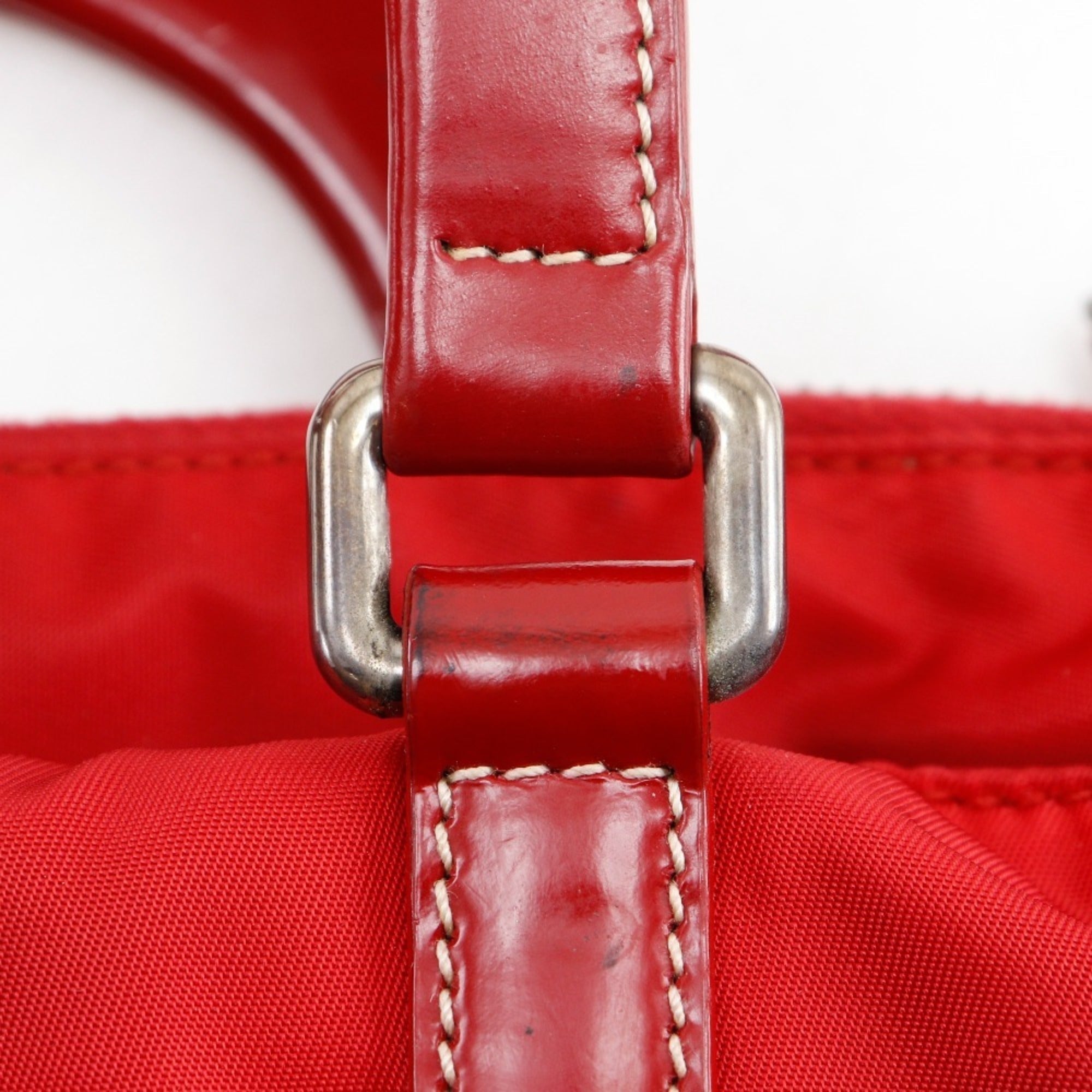 Prada Red Color Nylon Handbag