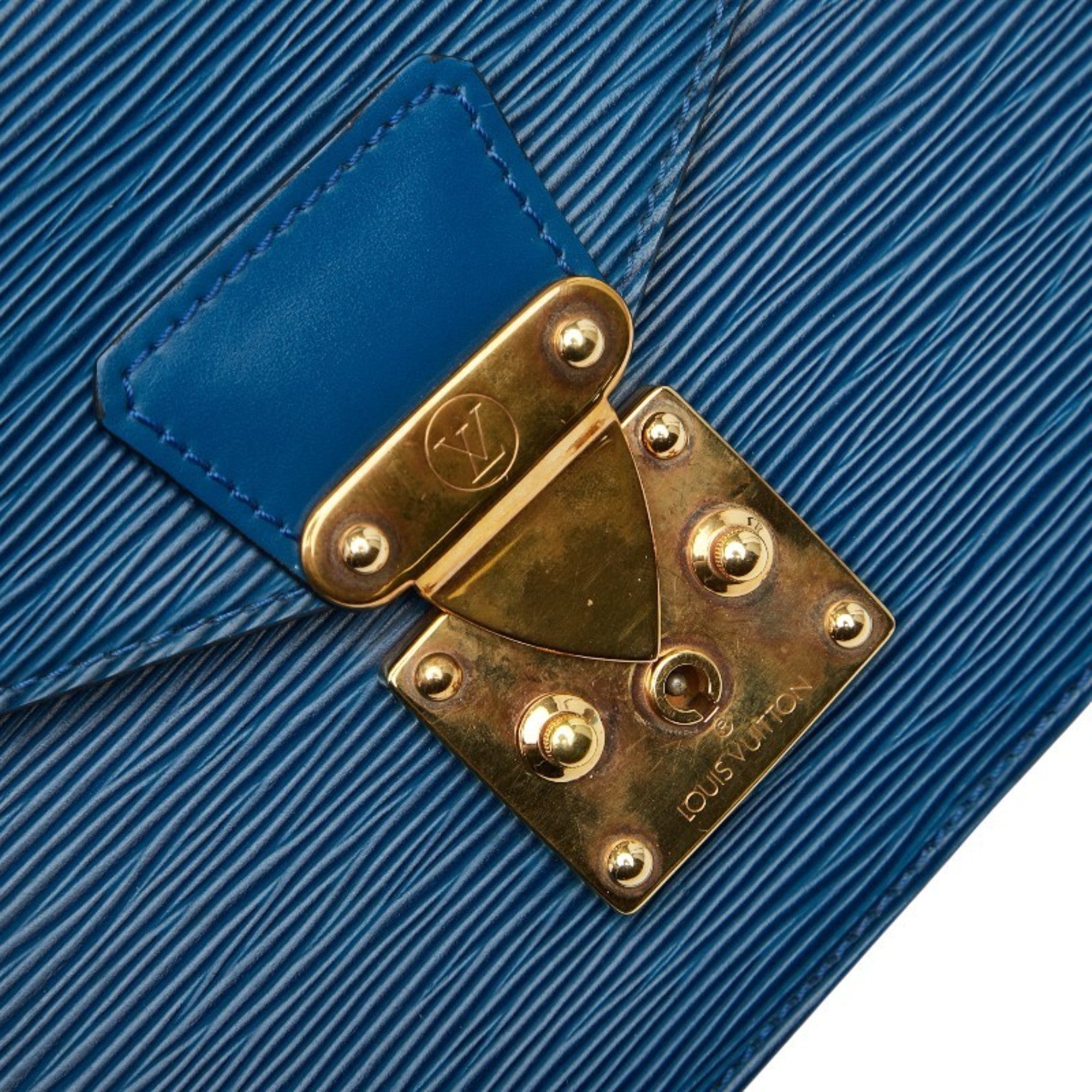 Louis Vuitton Epi Toledo Blue Leather Handbag