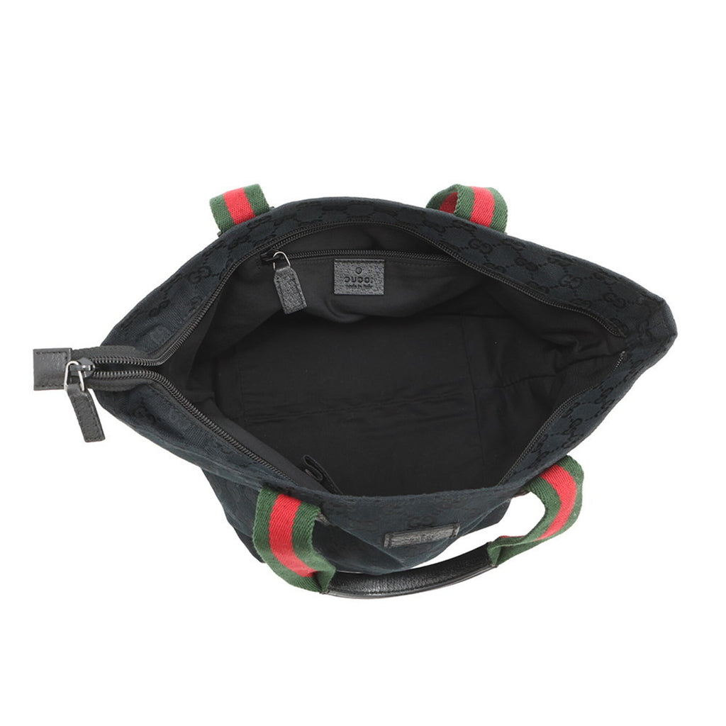 Gucci Black Gg Canvas Handbag Tote Bag (Pre-Owned)