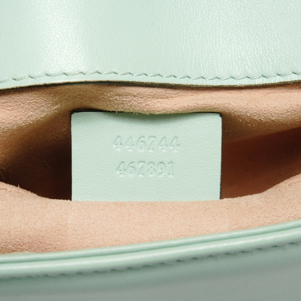 Gucci Gg Marmont Green Leather Shoulder Bag (Pre-Owned)