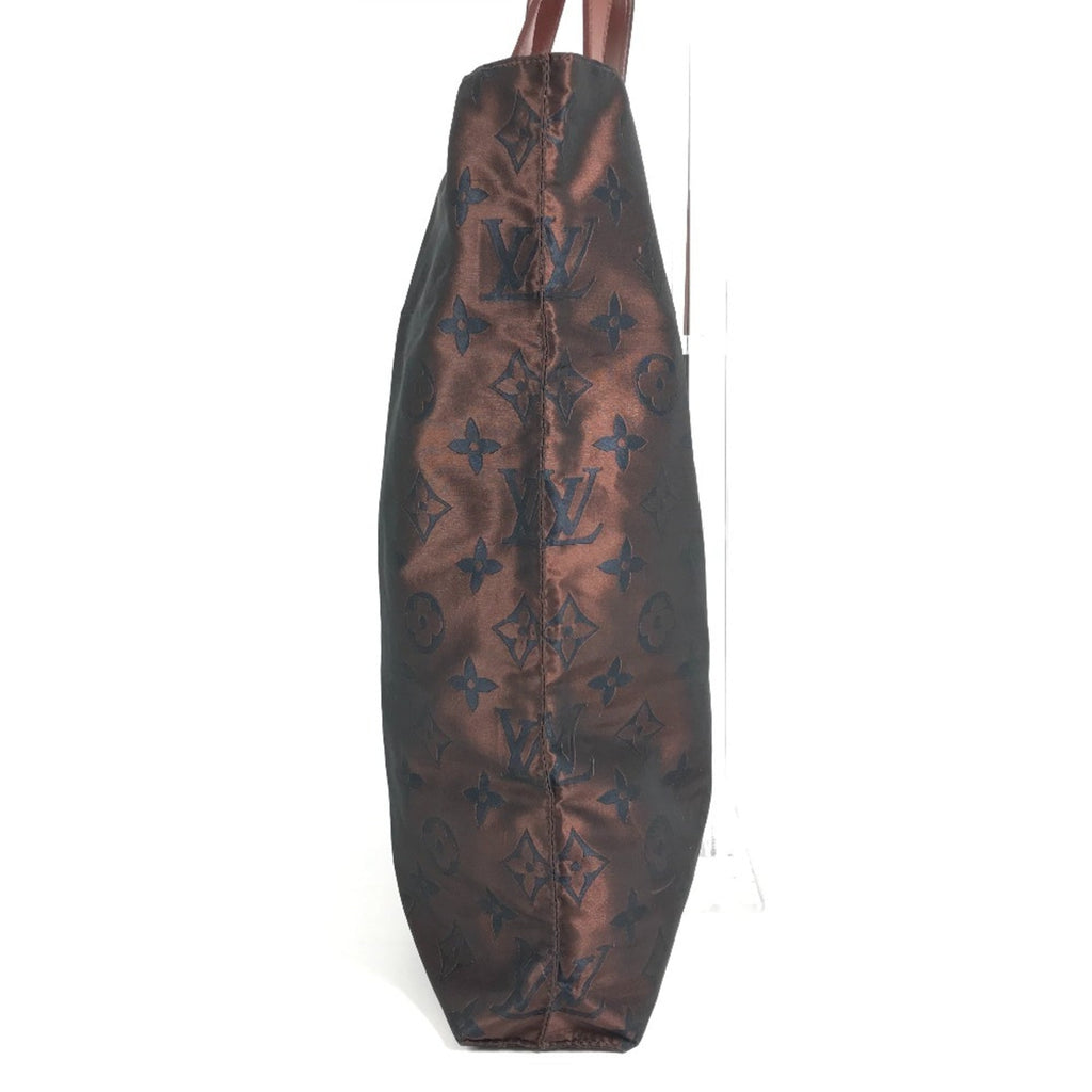 Louis Vuitton Brown Leather Nylon Shoulder Bag Tote Bag