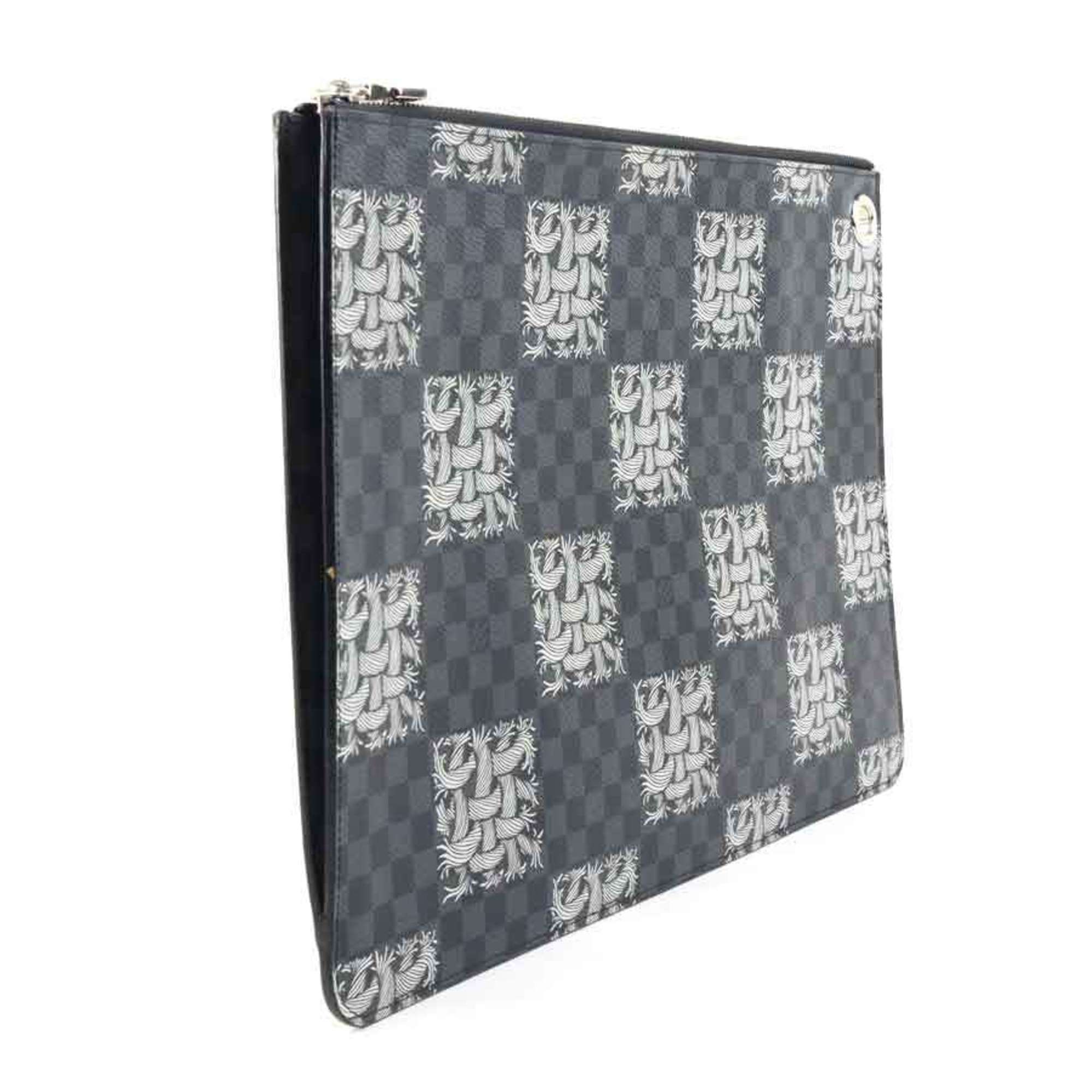 Louis Vuitton Black Damier Graphite Clutch Bag Pochette