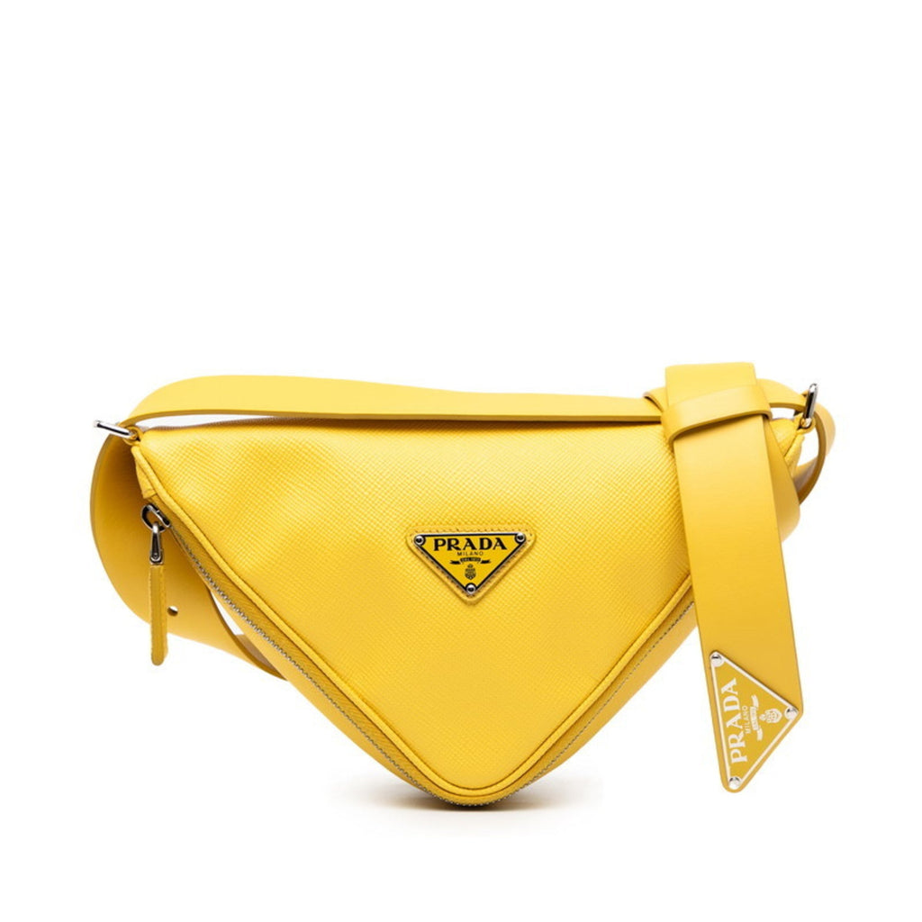 Prada Yellow Leather Shoulder Bag