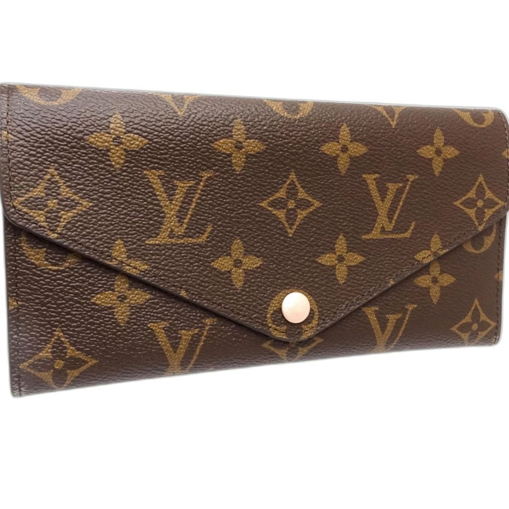 Louis Vuitton Brown Pink Monogram Long Wallet (Tri-Fold)