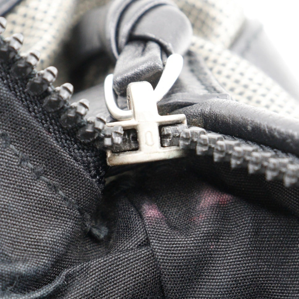 Bottega Veneta Black Gray Canvas Leather Tote Bag