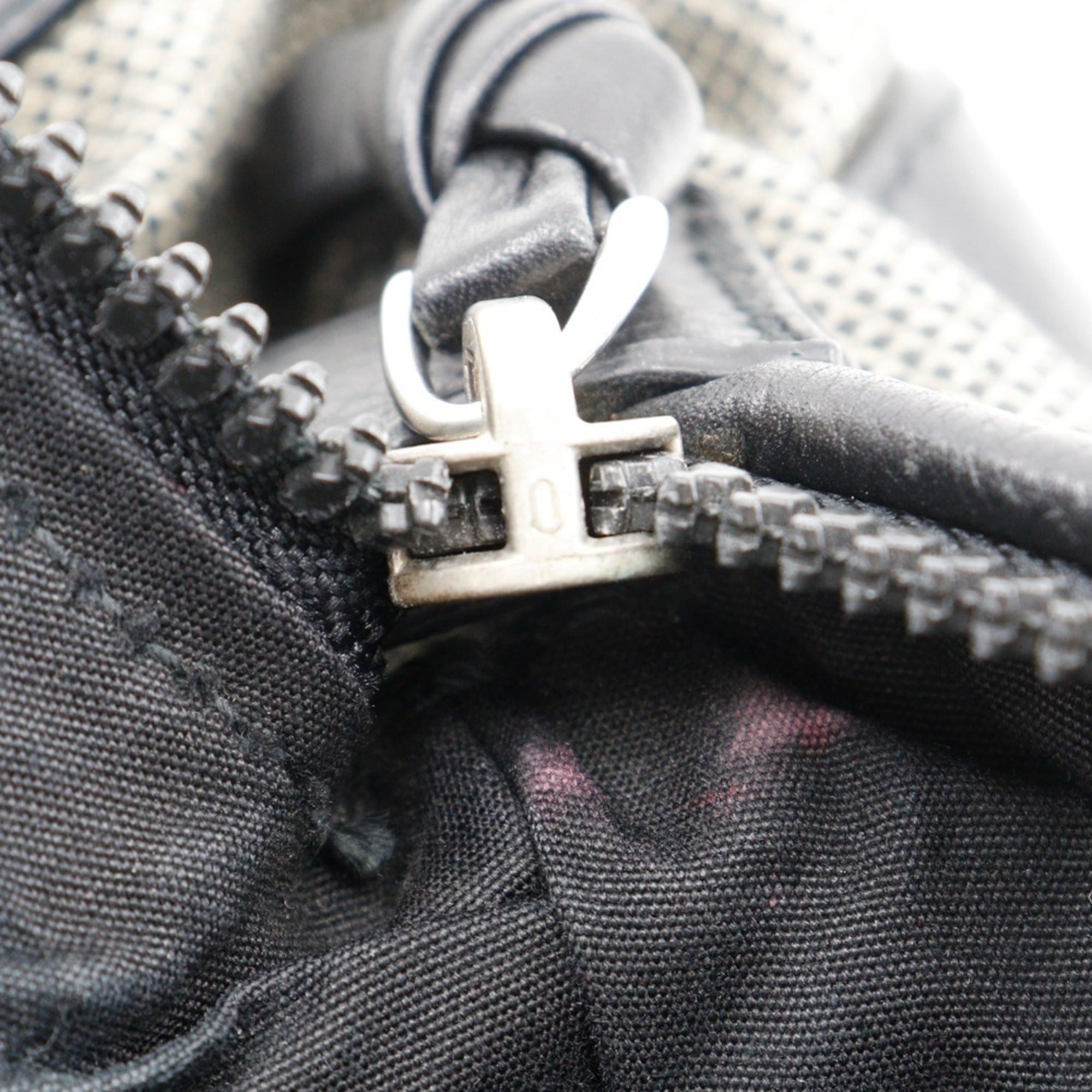 Bottega Veneta Black Gray Canvas Leather Tote Bag
