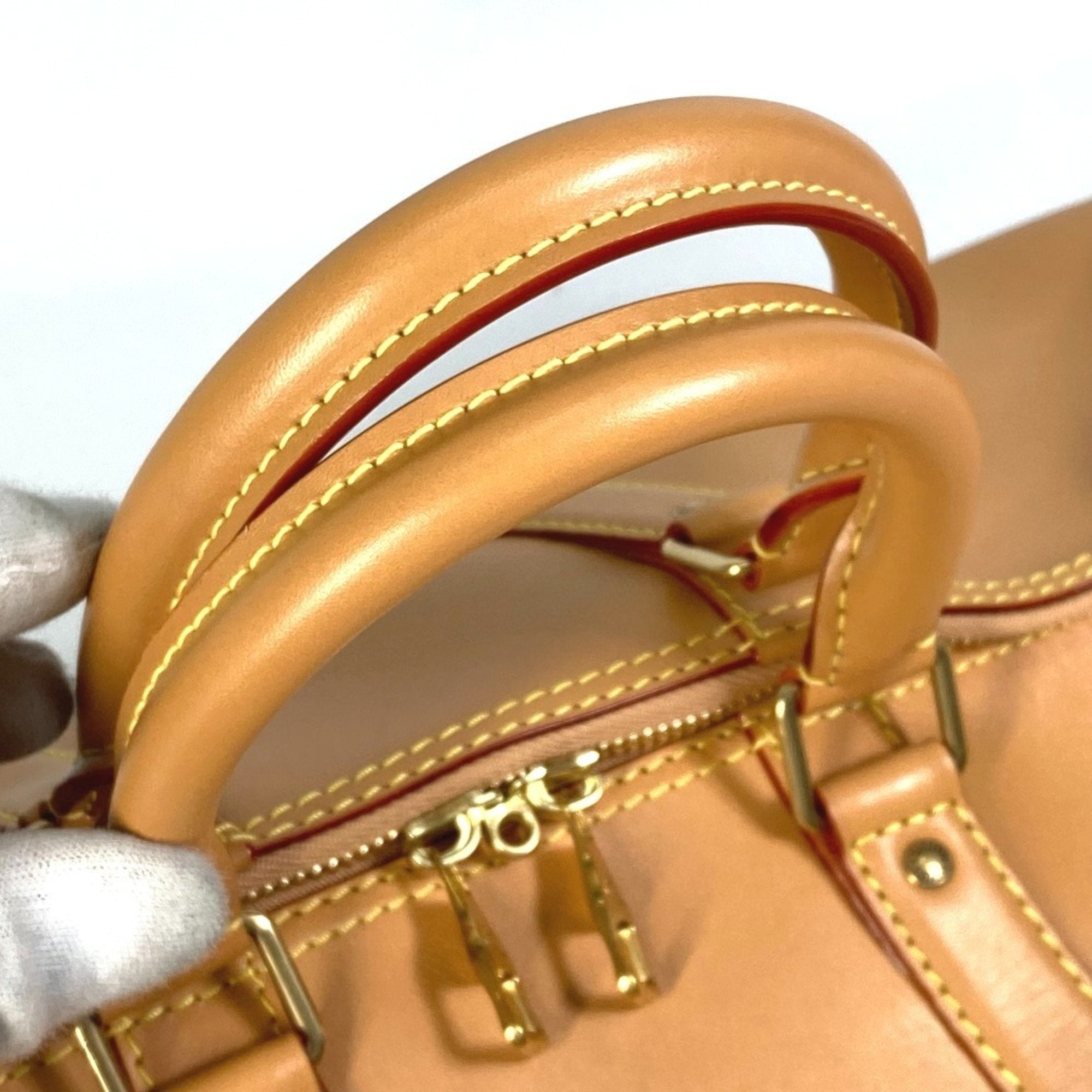 Louis Vuitton Beige Leather Boston Bag