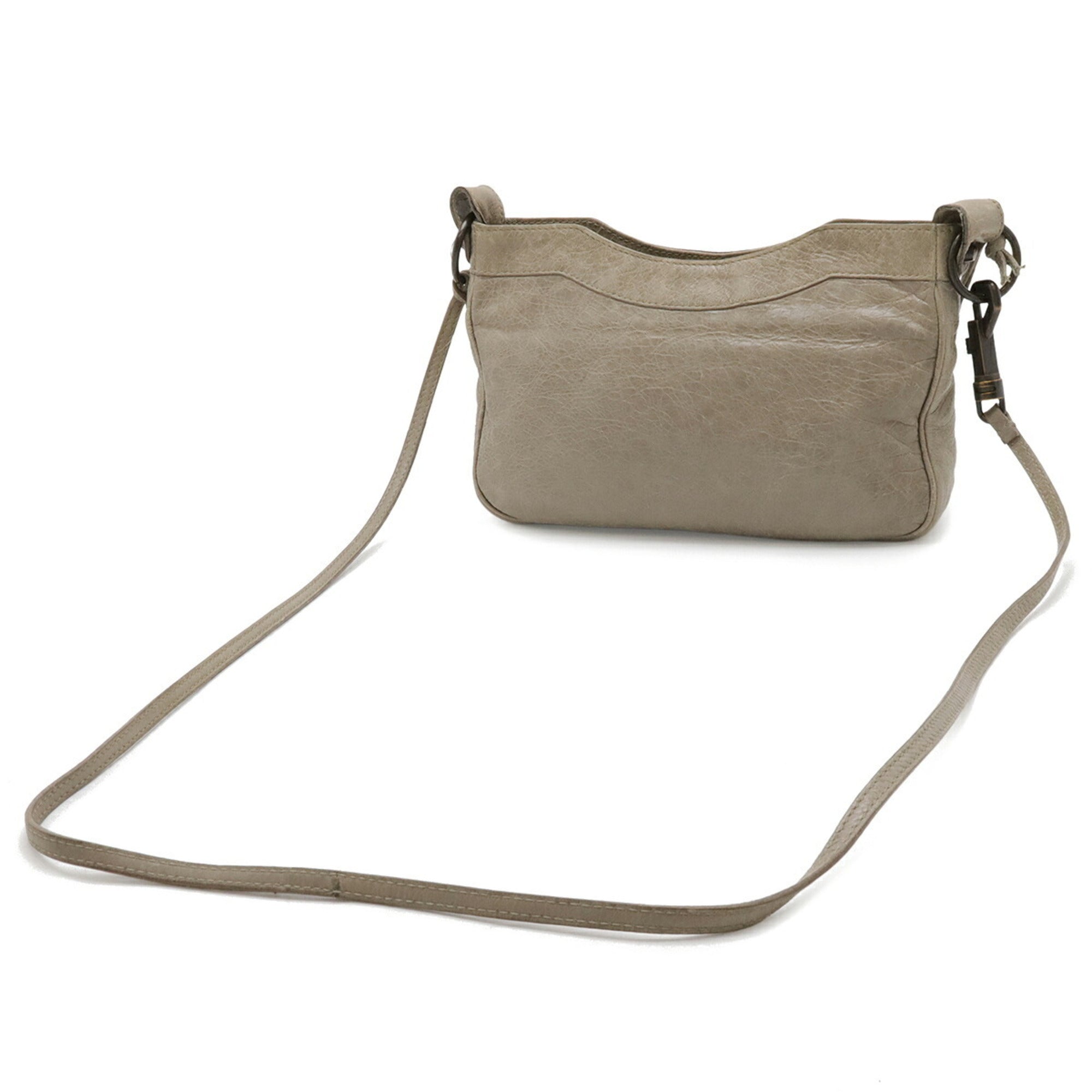 Balenciaga Grayish Leather Clutch Bag Pochette Shoulder