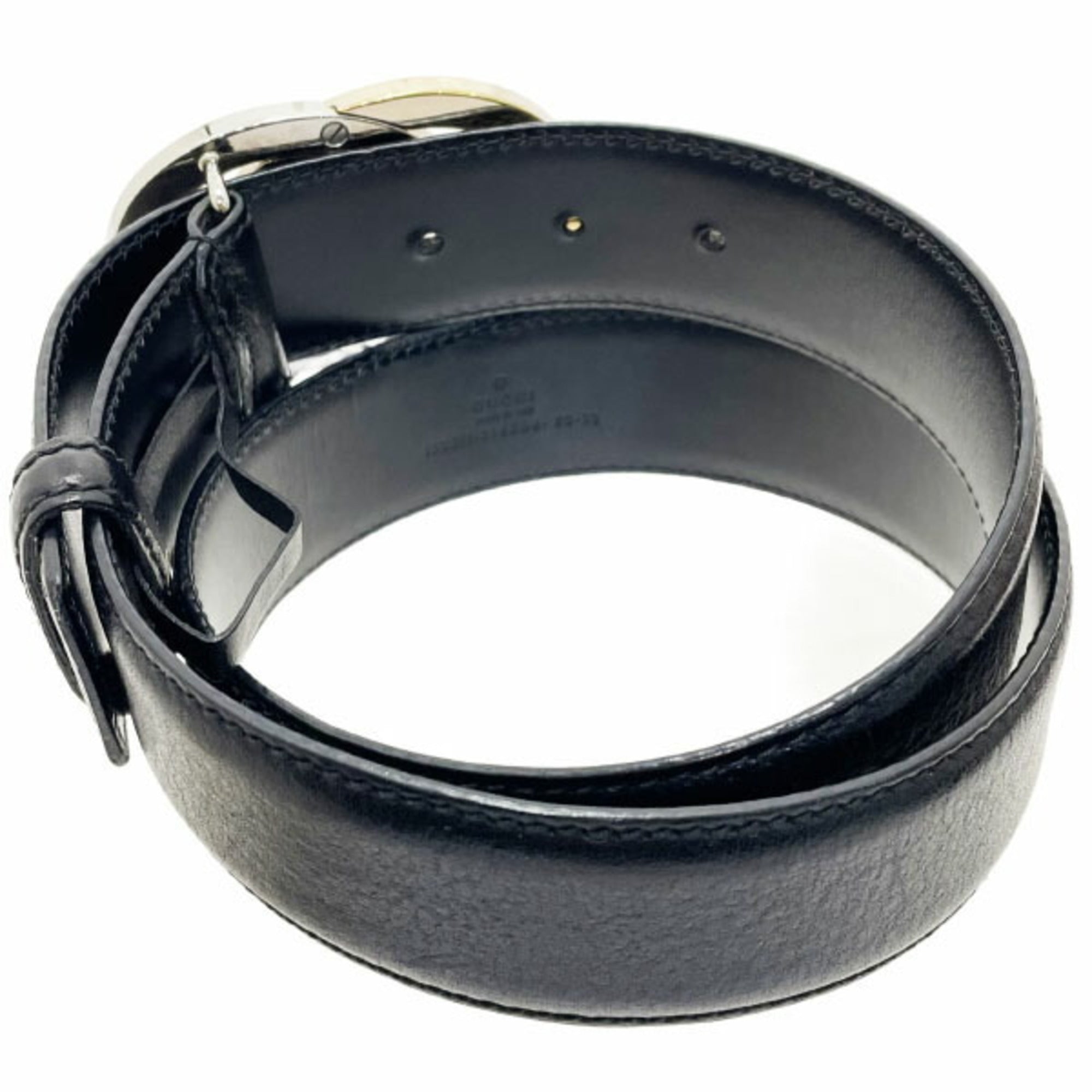 Gucci Black Gold Silver Standard Belt (Pre-Owned)