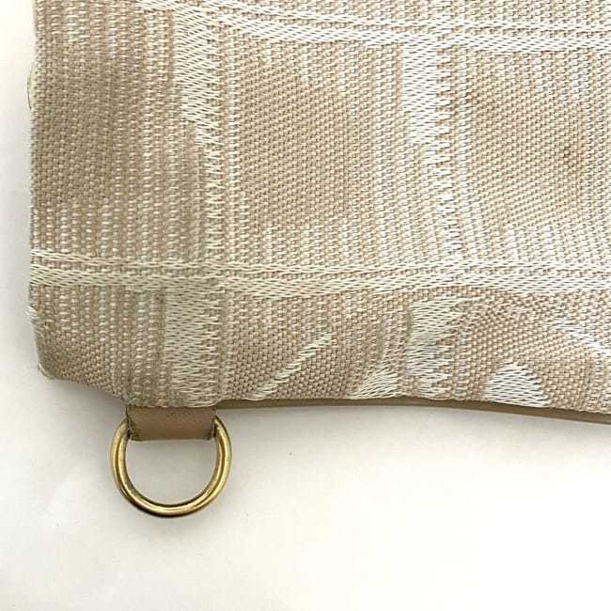 Chanel New Travel Line Beige Nylon Leather Pouch
