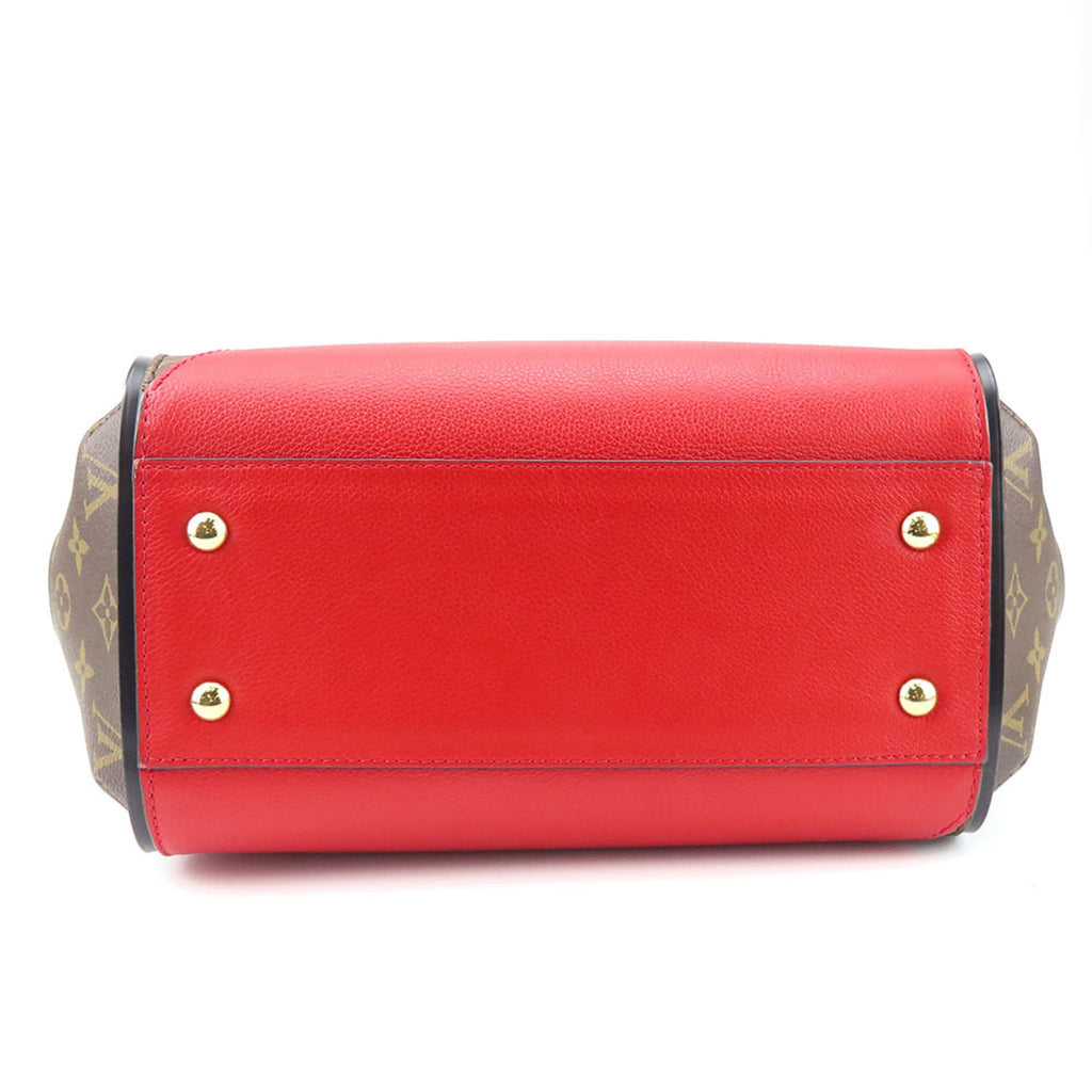 Louis Vuitton Monogram Cerise Red Brown Monogram Leather Tote Bag