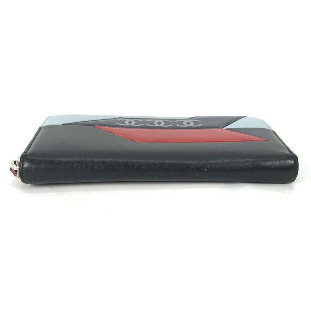 Chanel Black Leather Long Wallet (Bi-Fold)