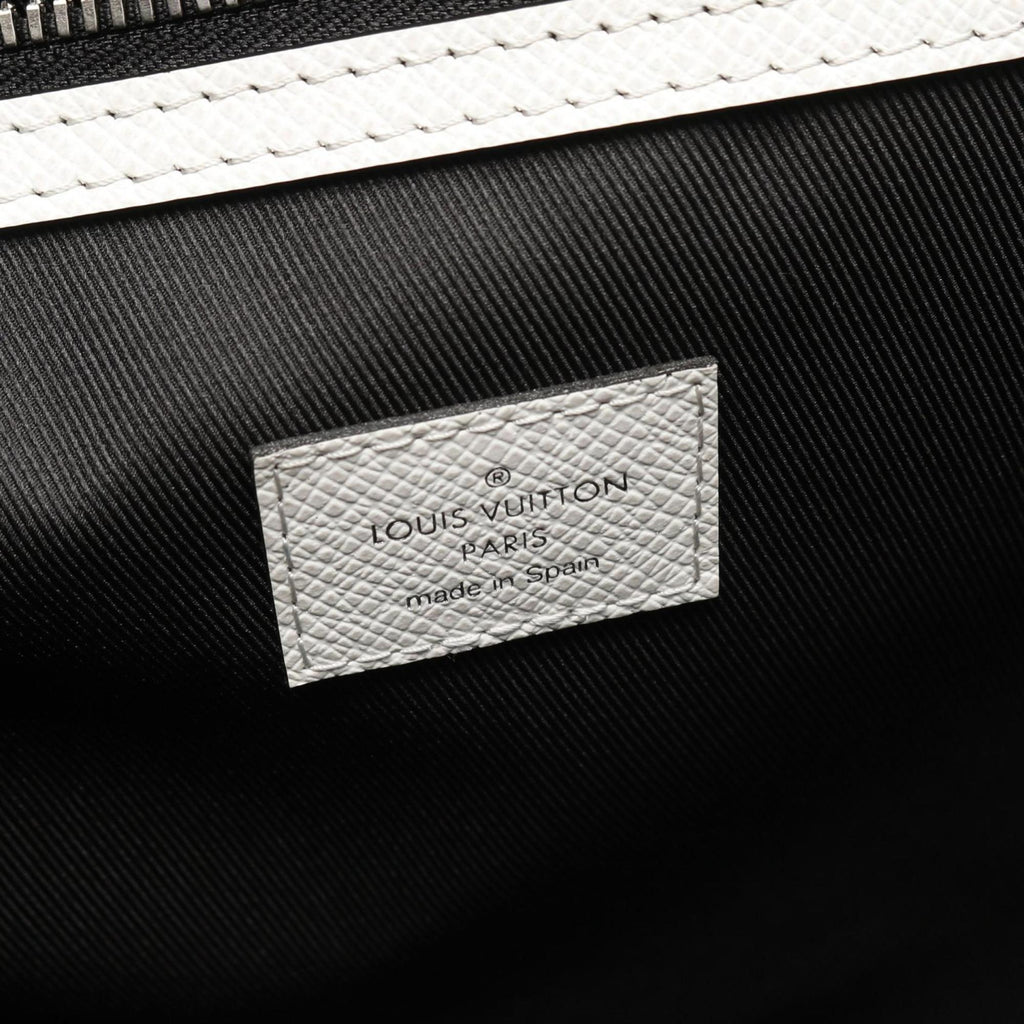 Louis Vuitton Blanc White Coated Canvas Leather Tote Bag
