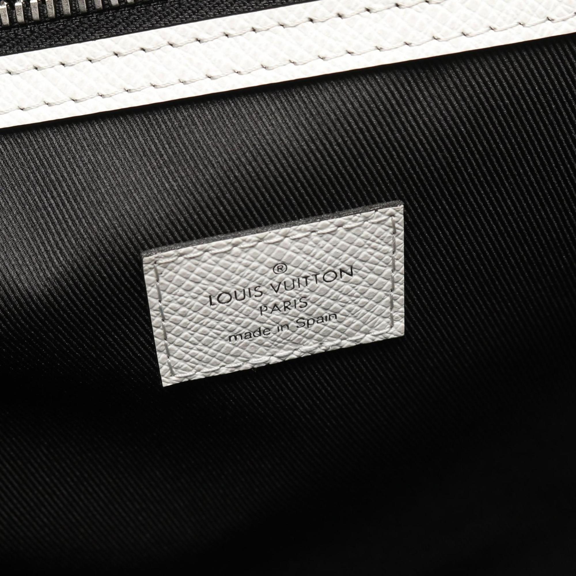 Louis Vuitton Blanc White Coated Canvas Leather Tote Bag