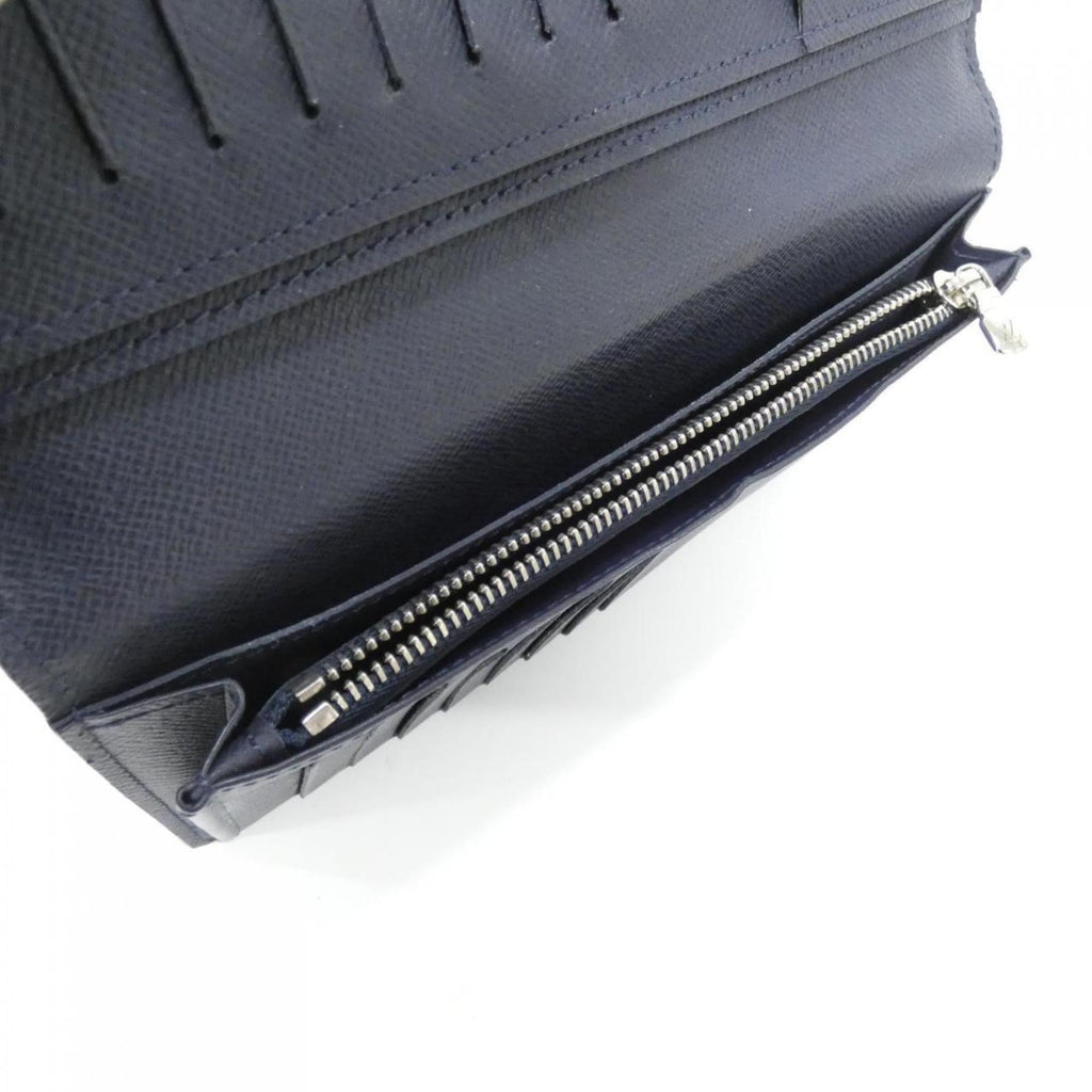 Louis Vuitton Navy Black Leather Long Wallet