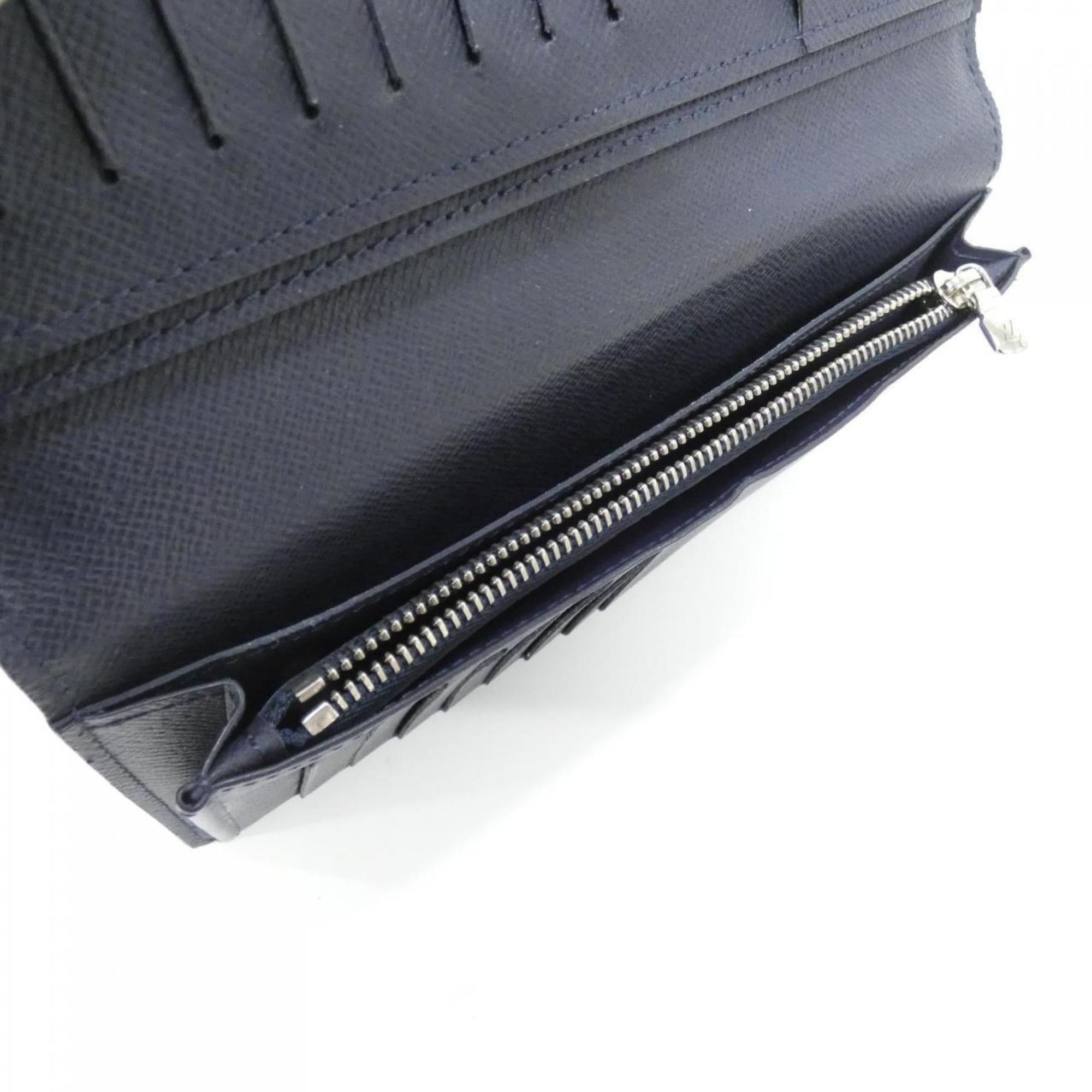 Louis Vuitton Navy Black Leather Long Wallet