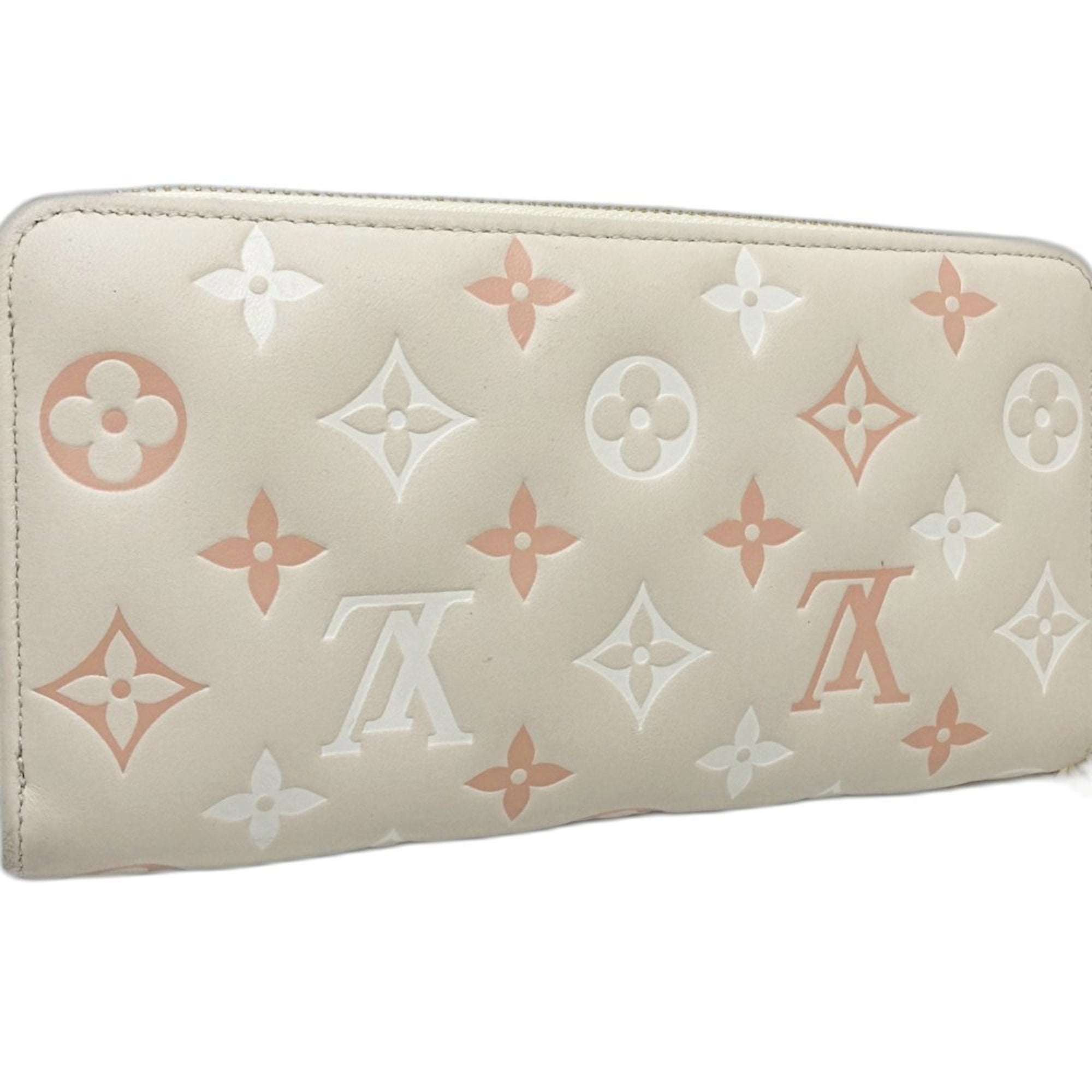 Louis Vuitton Cream Leather Long Wallet