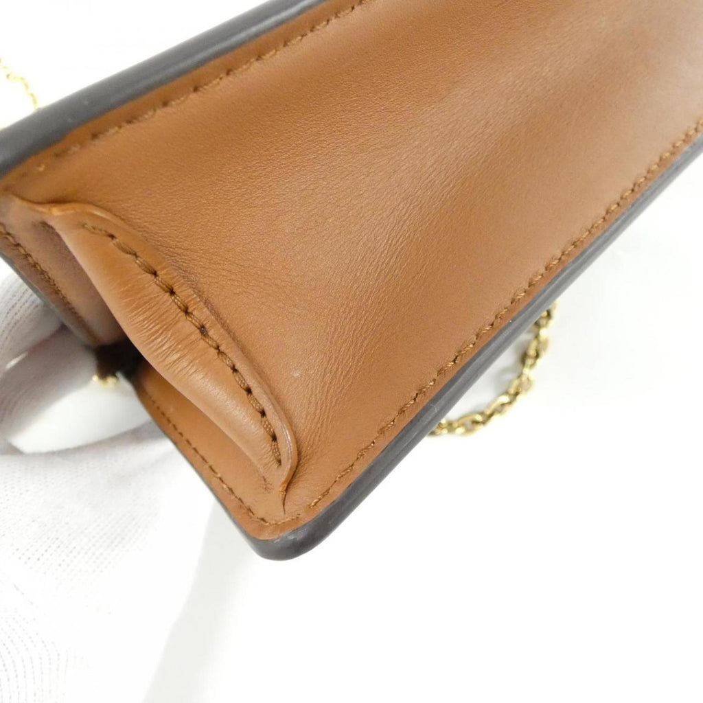 Louis Vuitton Marron Coated Canvas Chain/Shoulder Wallet