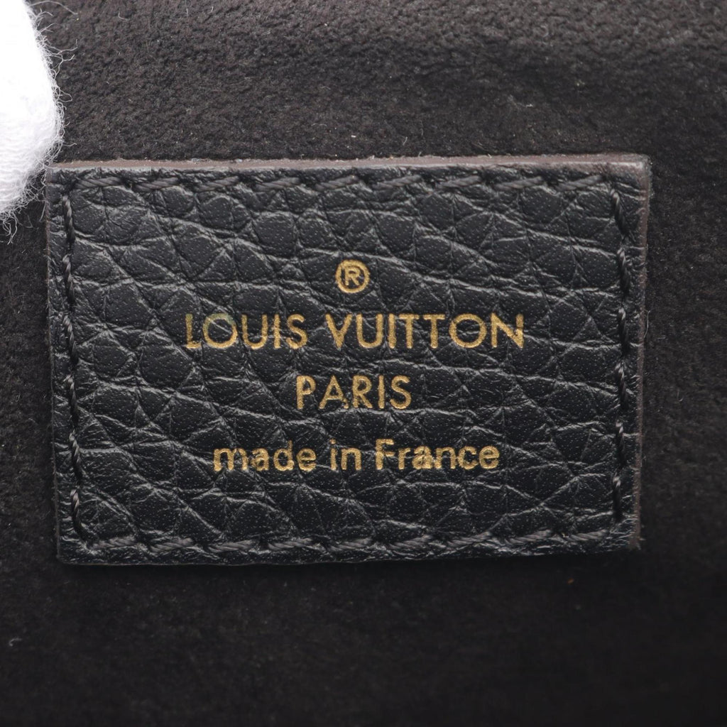 Louis Vuitton Monogram Black Brown Coated Canvas Leather Tote Bag