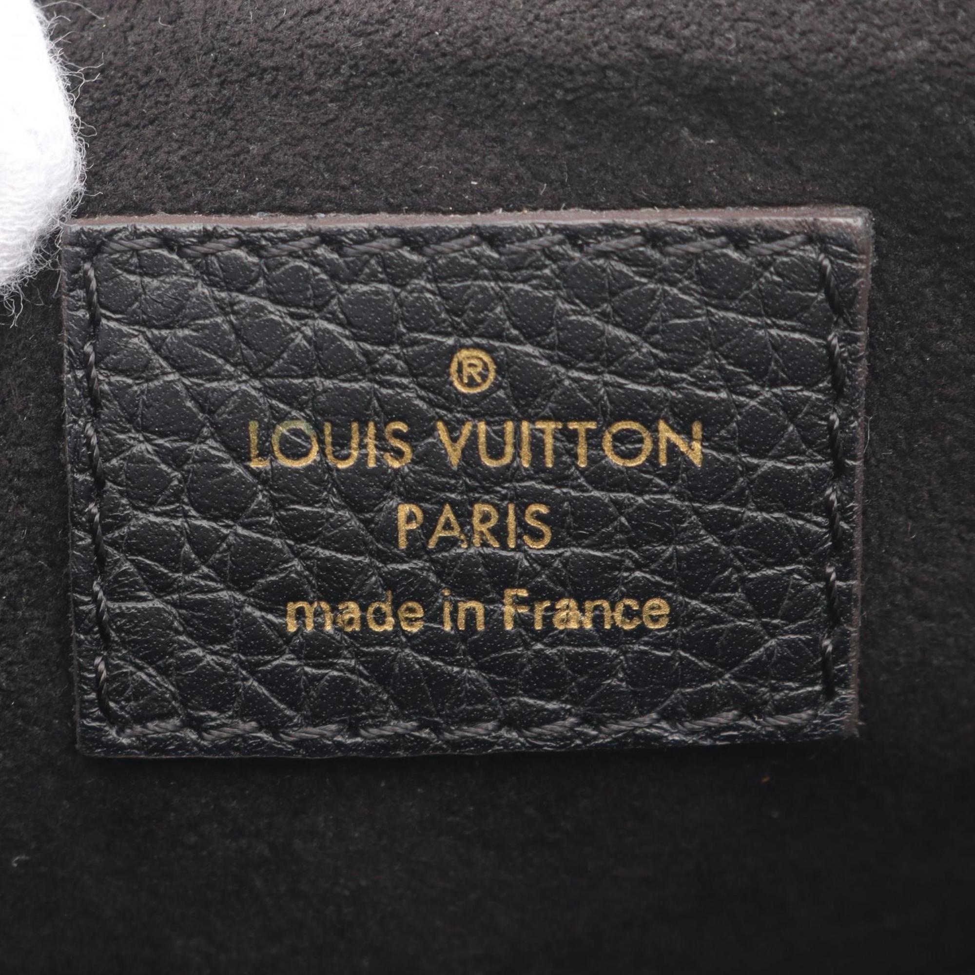 Louis Vuitton Monogram Black Brown Coated Canvas Leather Tote Bag