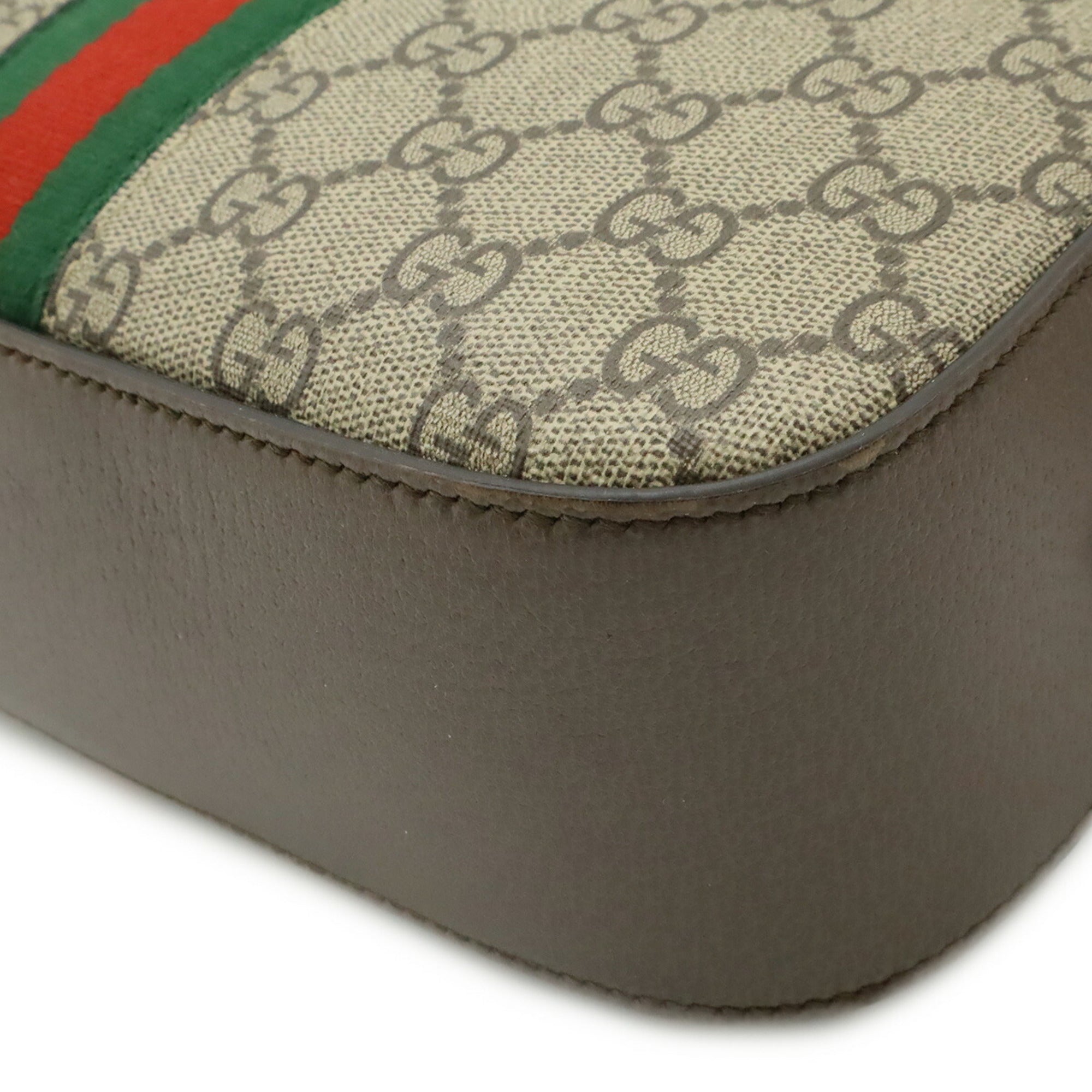 Gucci Ophidia Beige Brown Green Red Color Gg Supreme Leather Clutch Bag Shoulder Bag Sling Bag (Pre-Owned)