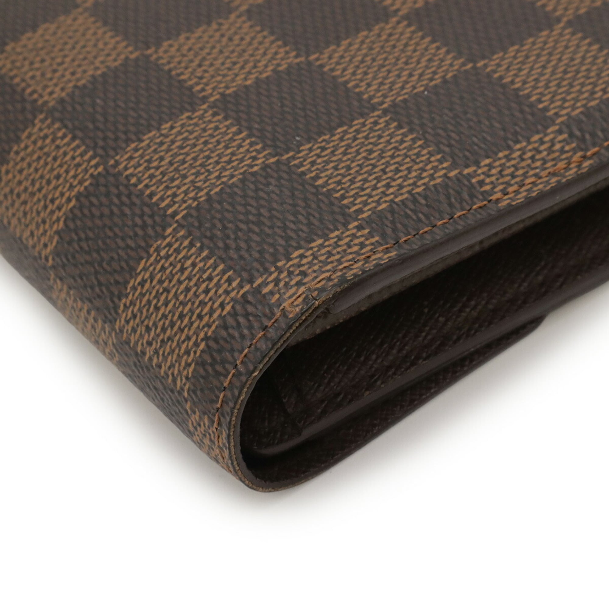 Louis Vuitton Brown Damier Canvas Pvc Damier Canvas Wallet (Tri-Fold)