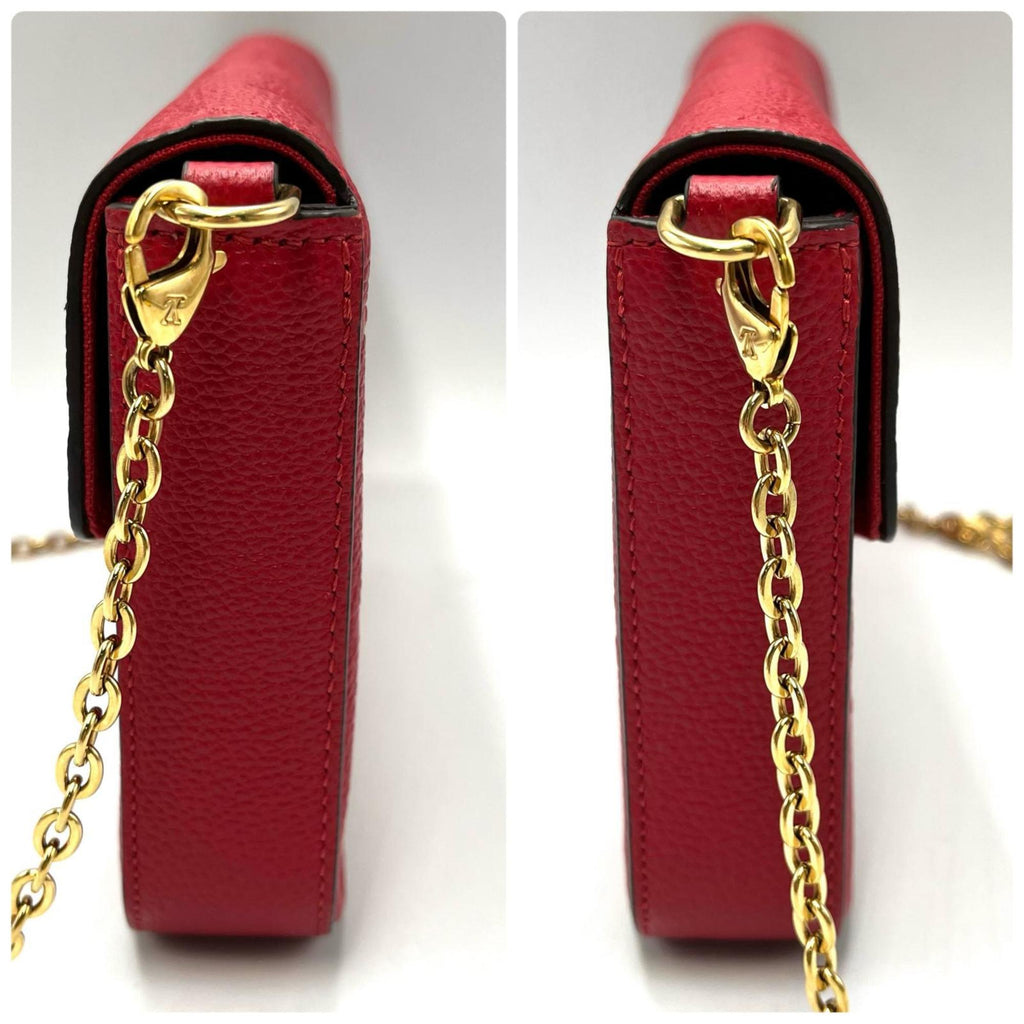 Louis Vuitton Red Color Monogram Empreinte Pochette Shoulder Bag