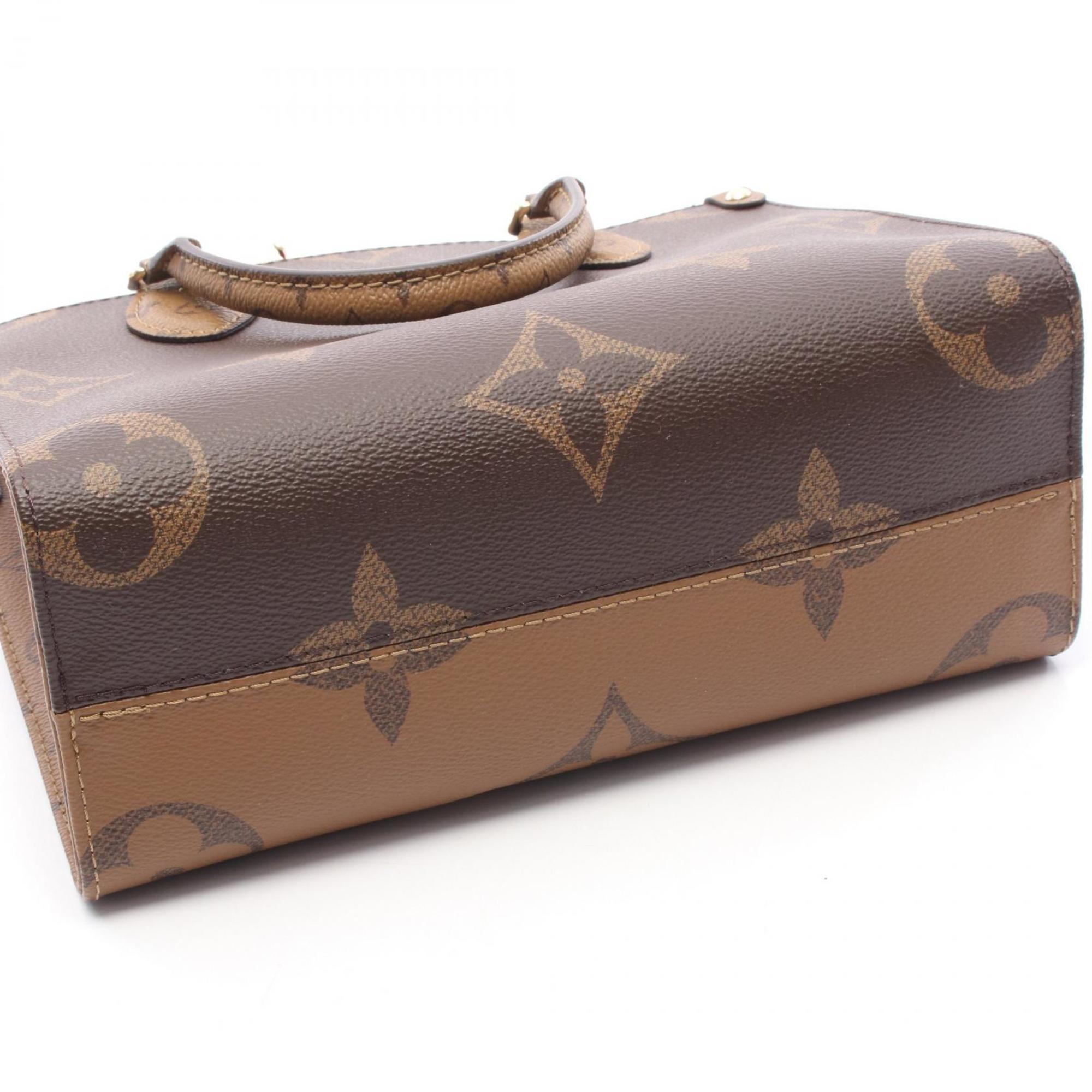 Louis Vuitton Beige Brown Coated Canvas Handbag