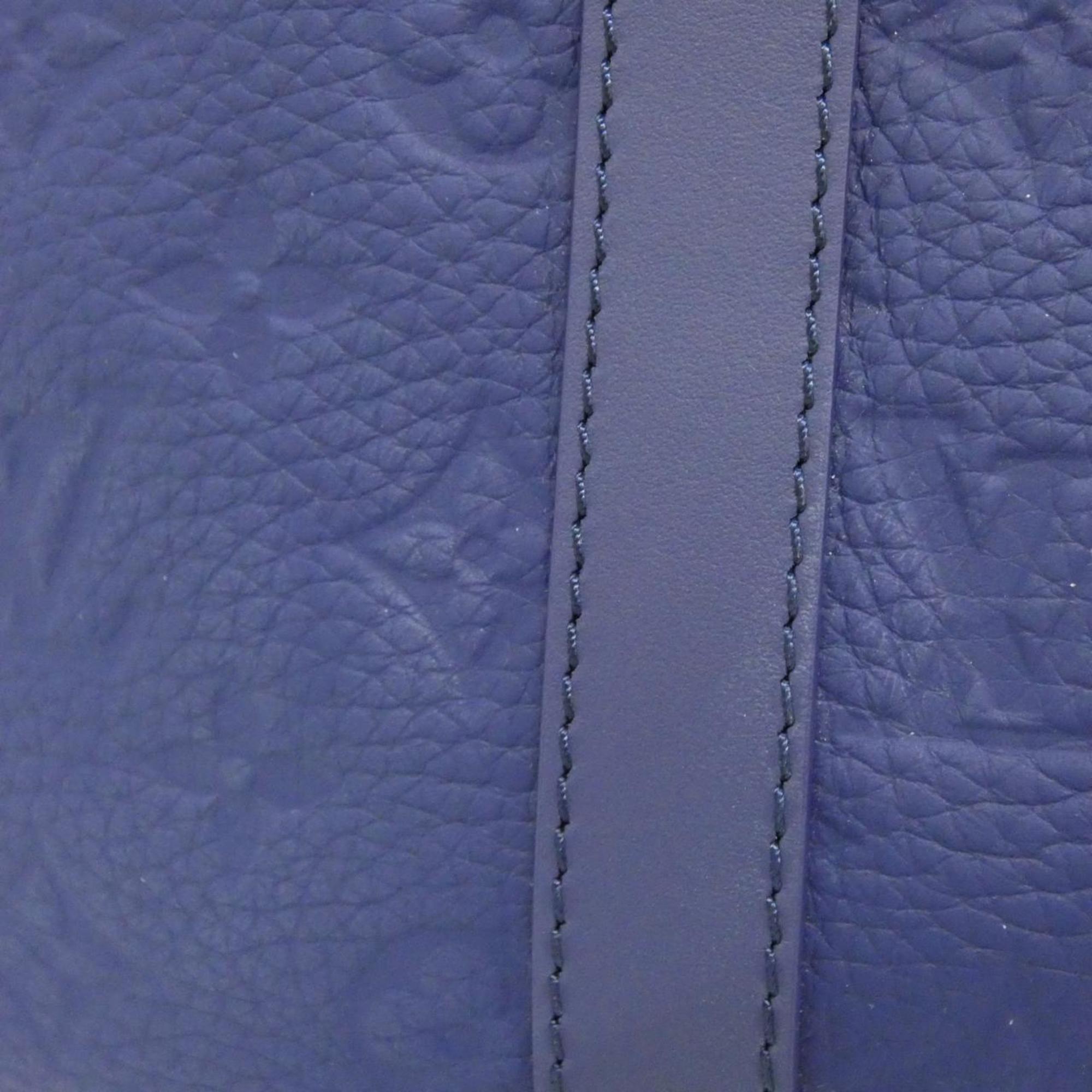 Louis Vuitton Black Blue Leather Backpack