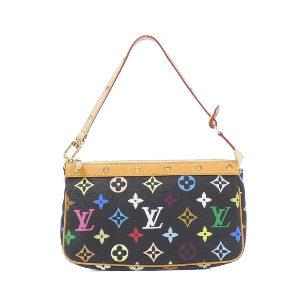 Louis Vuitton Black Coated Canvas Pochette Pouch