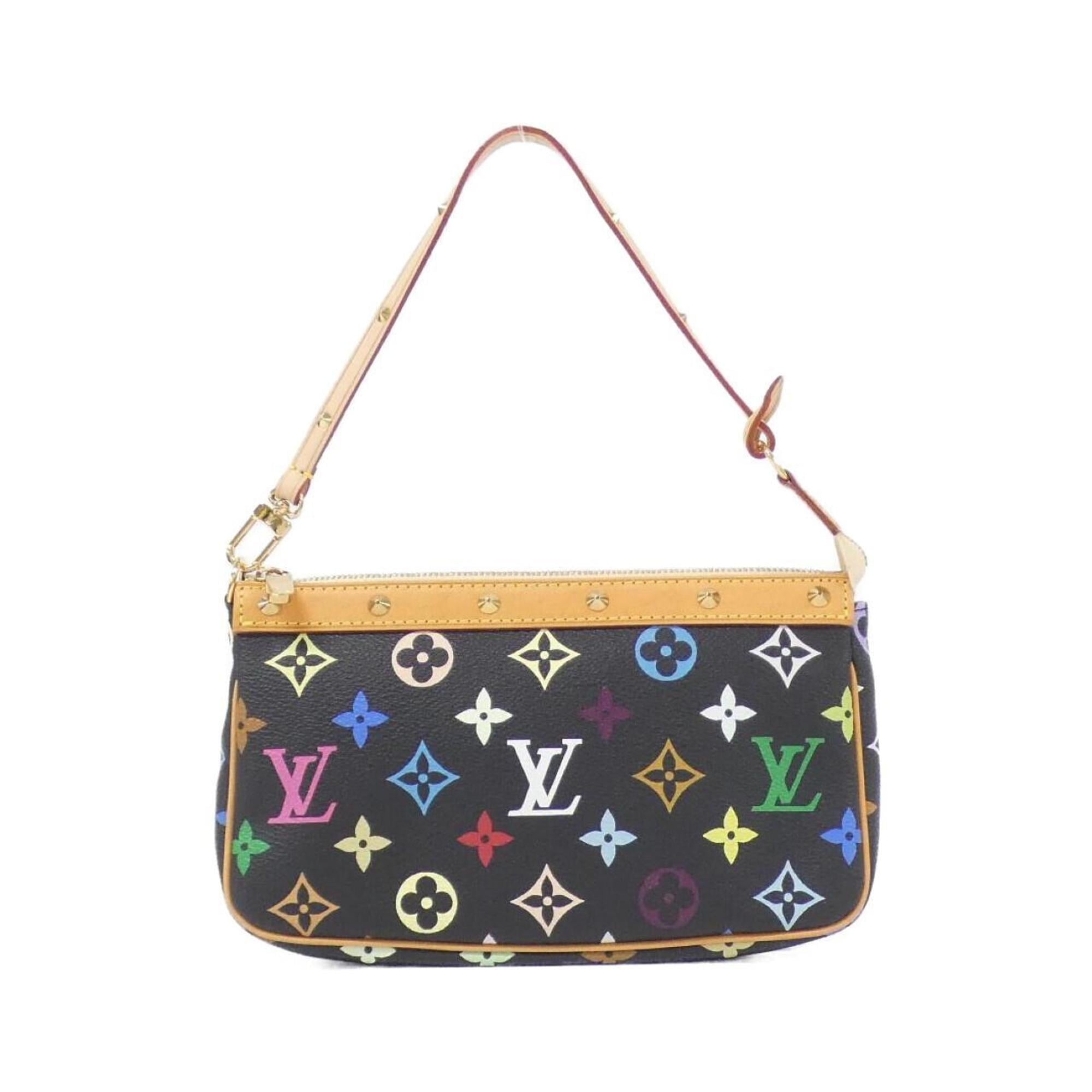 Louis Vuitton Black Coated Canvas Pochette Pouch