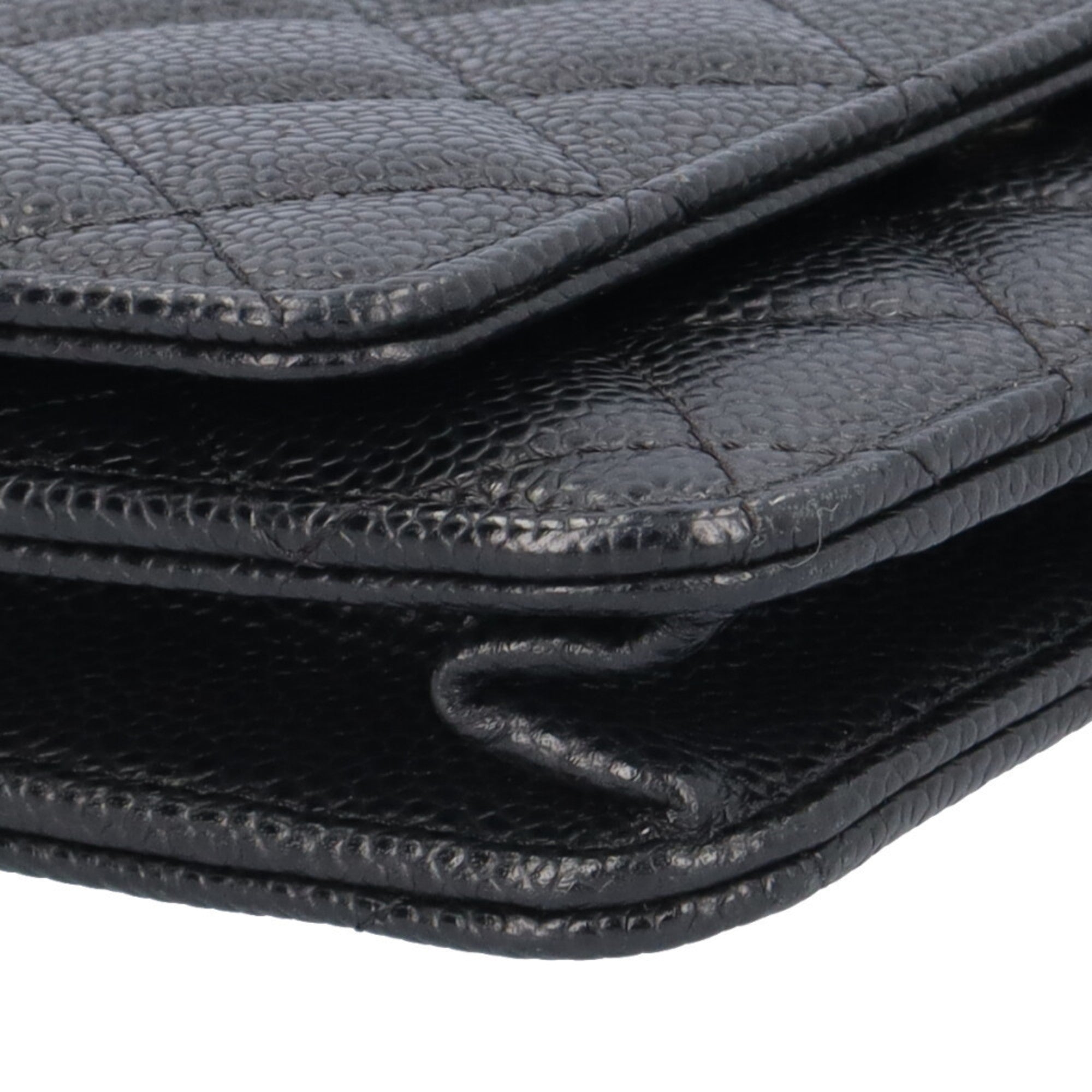 Chanel Black Grained Calfskin Shoulder Bag