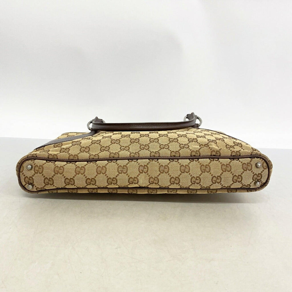 Gucci Brown Canvas Handbag (Pre-Owned)