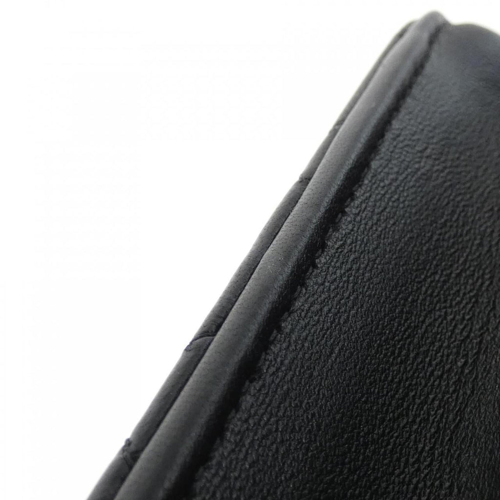 Chanel Black Bordeaux Leather Chain/Shoulder Wallet