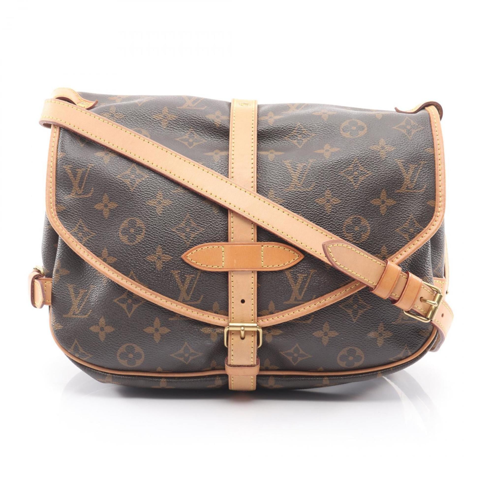 Louis Vuitton Brown Monogram Coated Canvas Leather Handbag Shoulder Bag