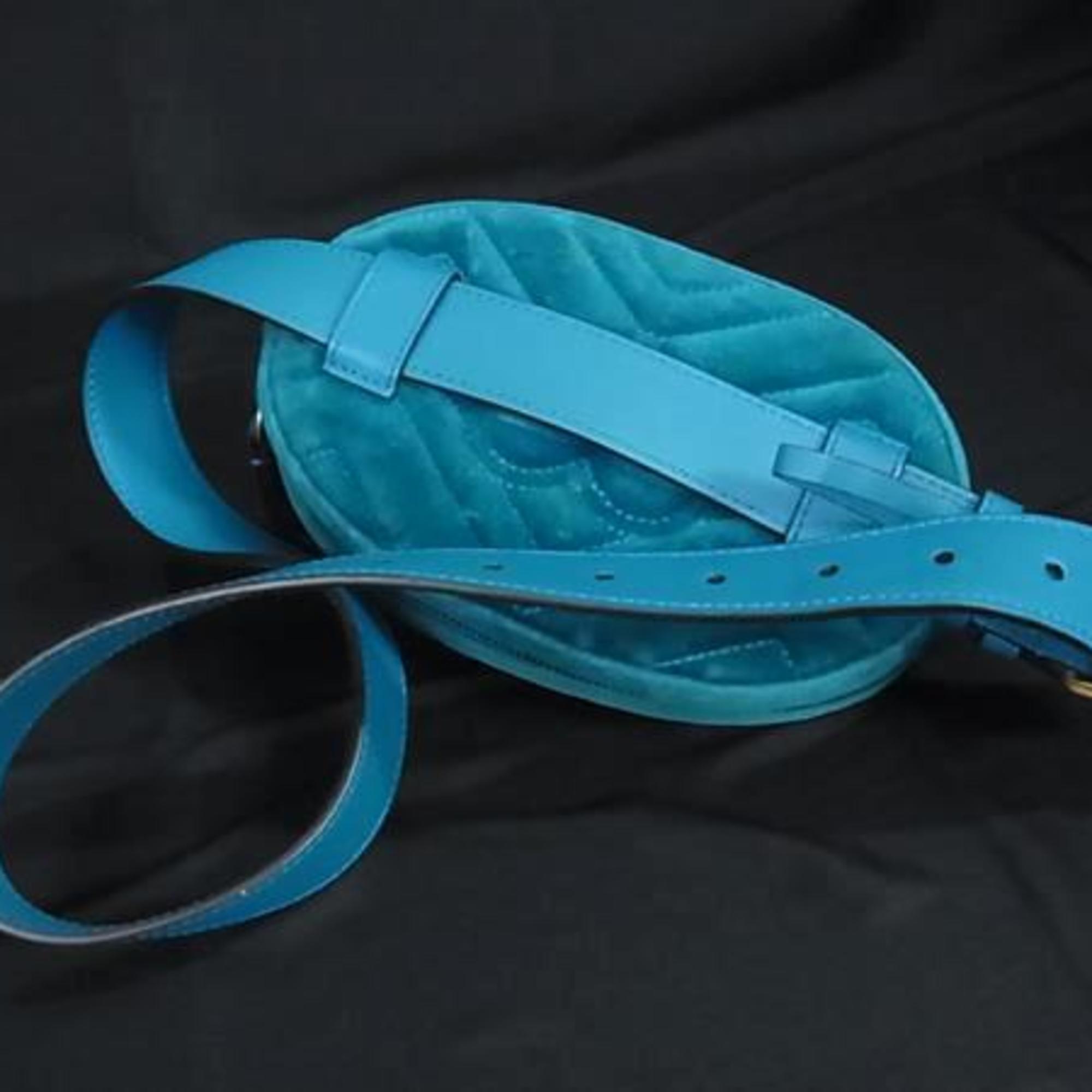 Gucci Gg Marmont Blue Velvet Fanny Pack (Pre-Owned)