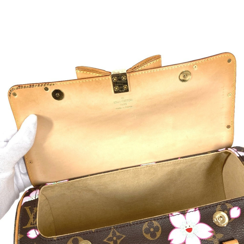 Louis Vuitton Brown Pink Monogram Cherry Blossom Handbag Shoulder Bag Tote Bag
