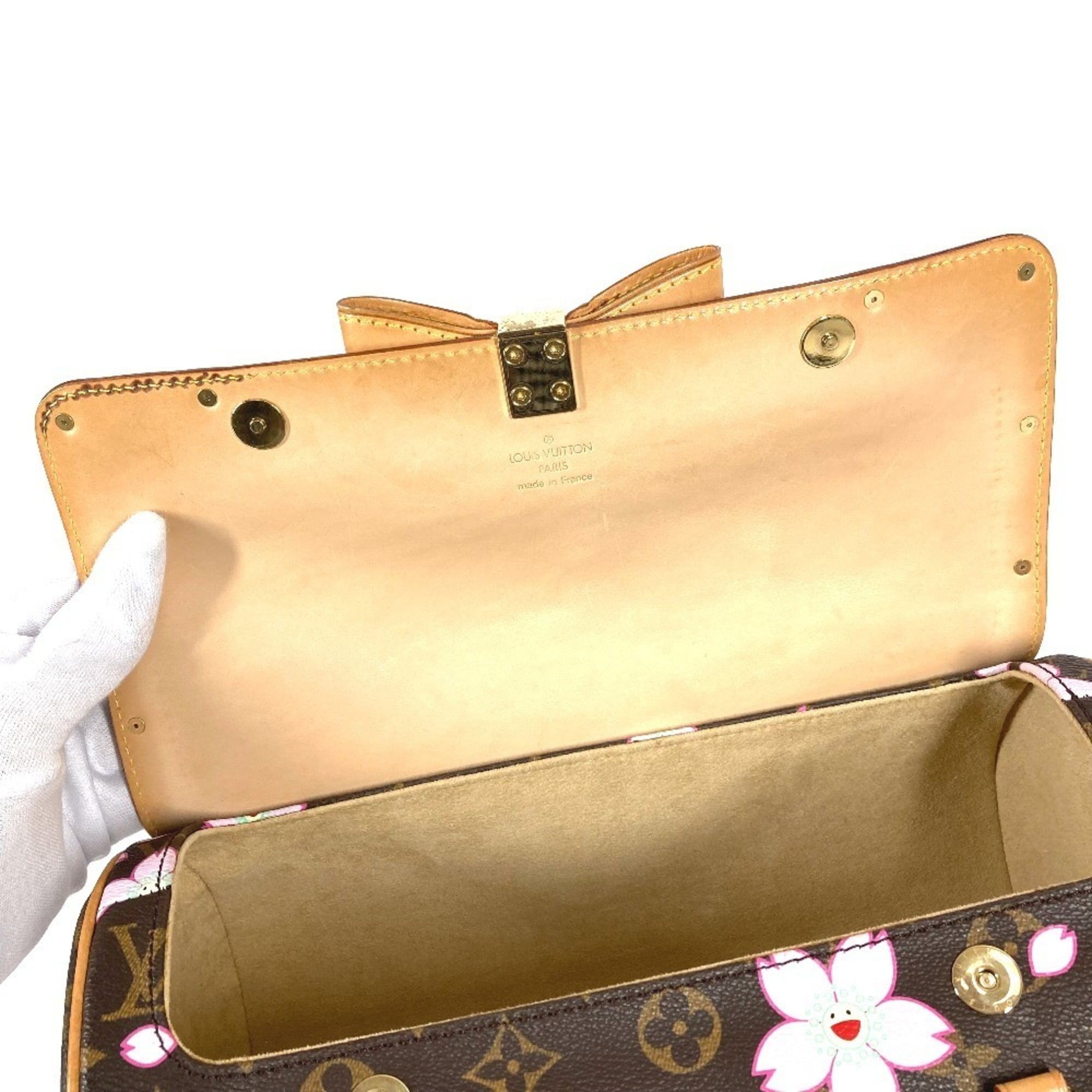 Louis Vuitton Brown Pink Monogram Cherry Blossom Handbag Shoulder Bag Tote Bag