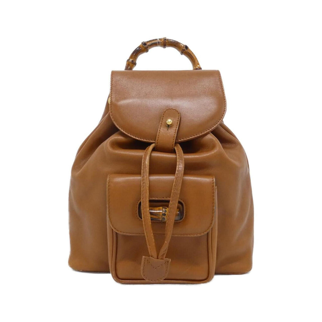 Gucci Light Brown Leather Backpack (Pre-Owned)