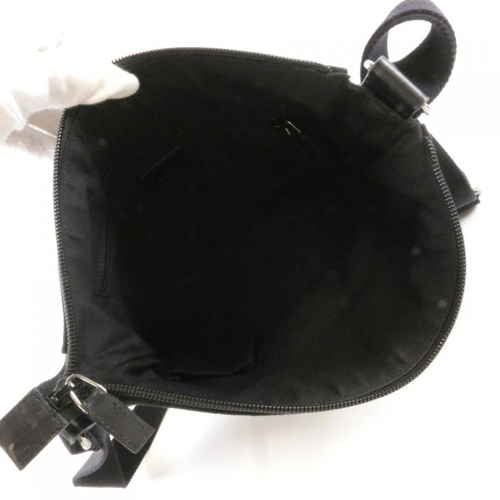 Gucci Gg Canvas Black Gg Canvas Leather Shoulder Bag (Pre-Owned)