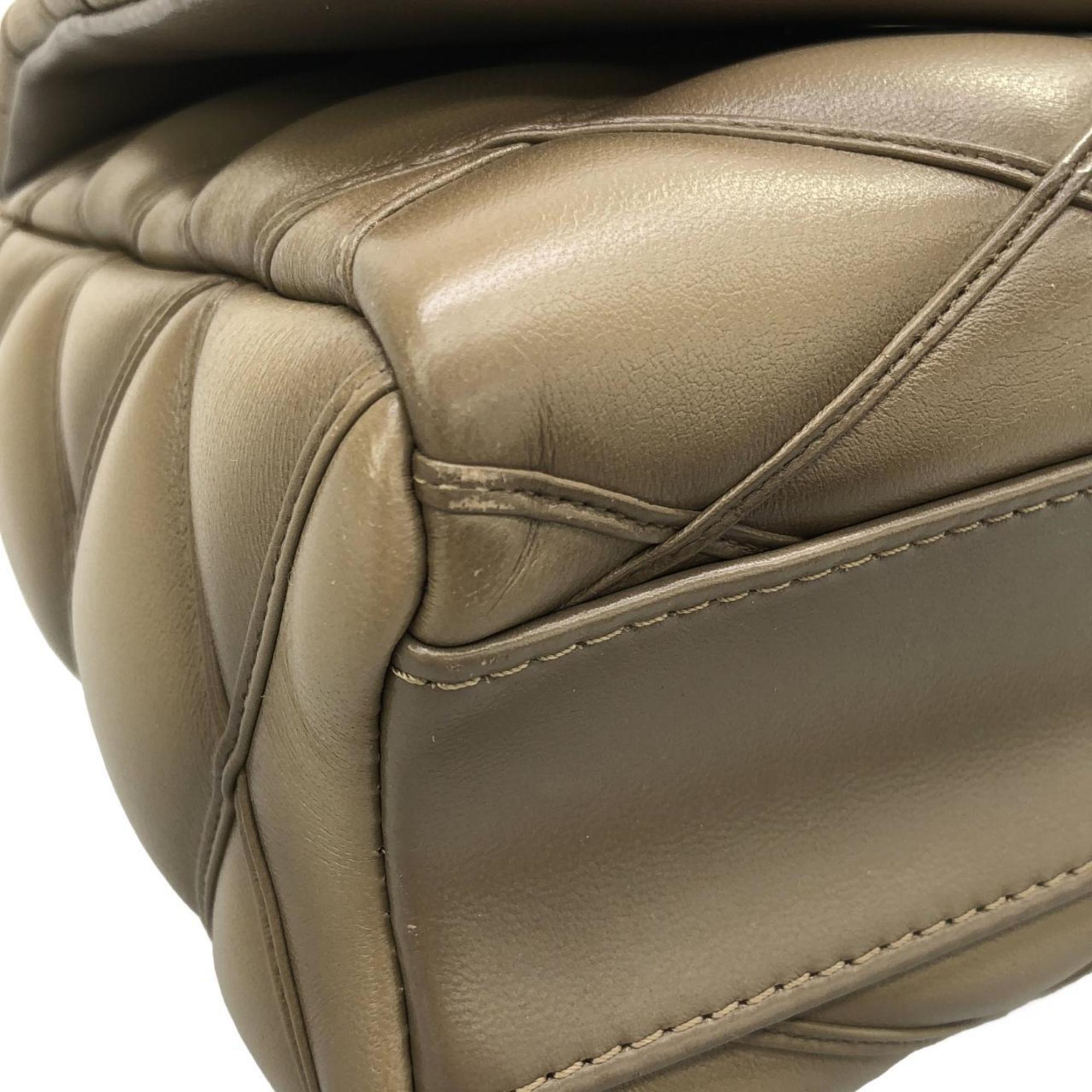 Louis Vuitton Taupe Leather Shoulder Bag
