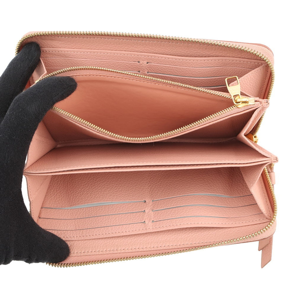 Louis Vuitton Monogram Empreinte Bicolor Cream Rose Monogram Empreinte Long Wallet