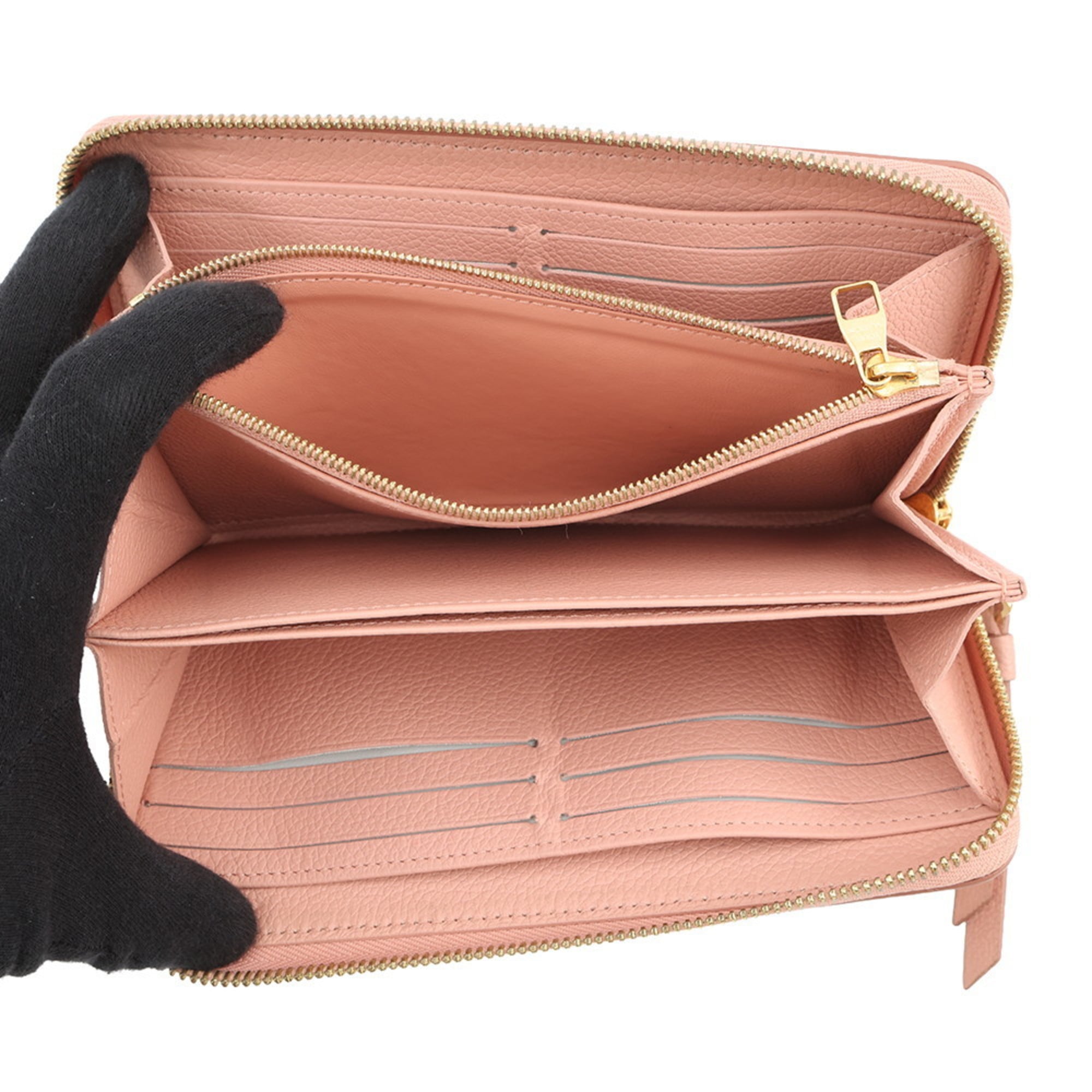 Louis Vuitton Monogram Empreinte Bicolor Cream Rose Monogram Empreinte Long Wallet