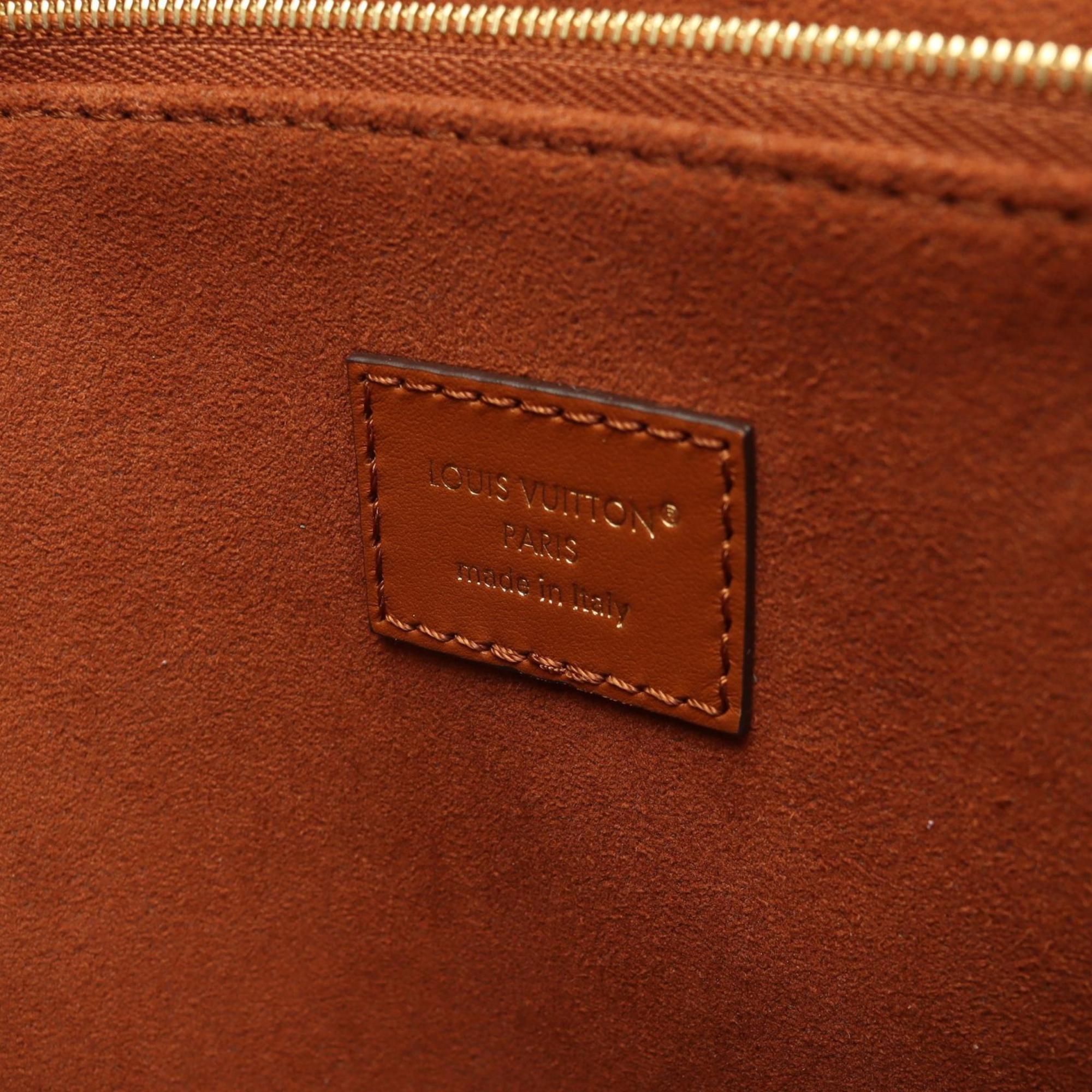Louis Vuitton Brown Coated Canvas Leather Tote Bag