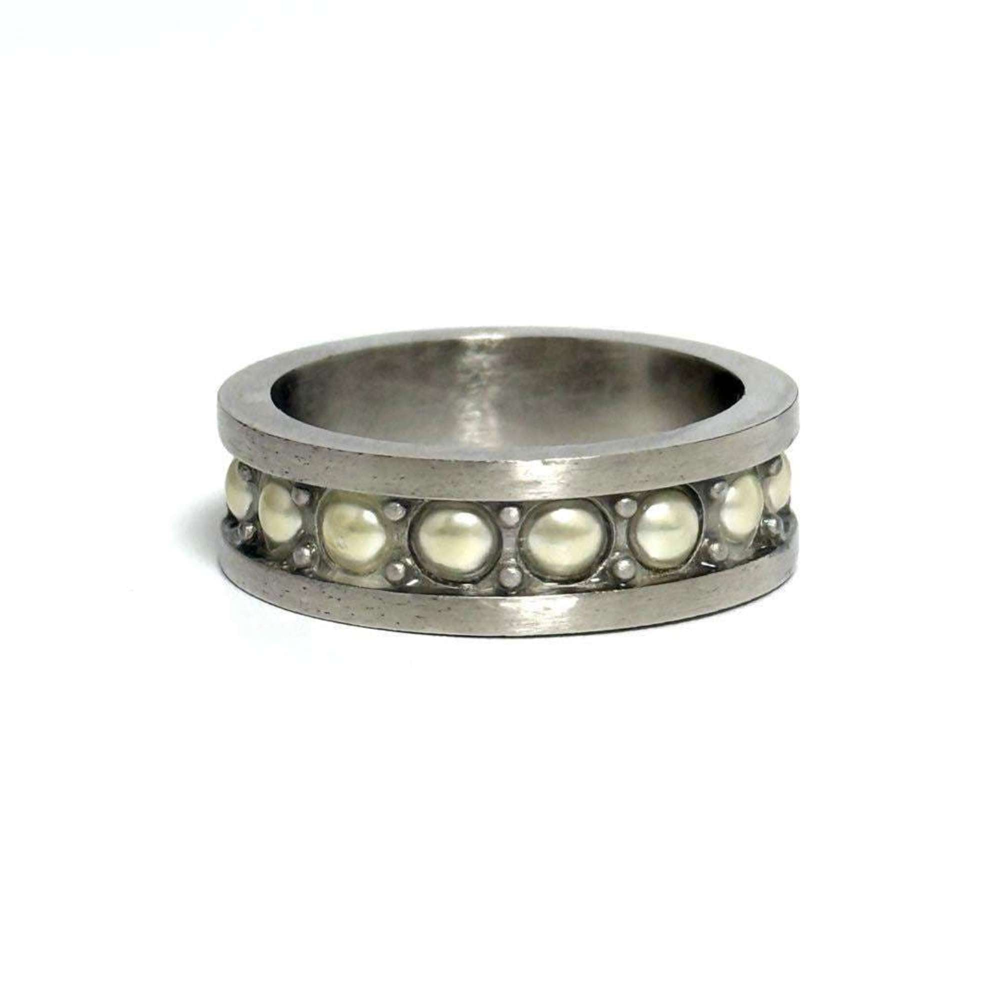 Louis Vuitton Artificial Pearl Metal Band Ring
