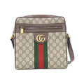 Gucci Ophidia Beige Brown Gg Supreme Canvas Leather Shoulder Bag (Pre-Owned)