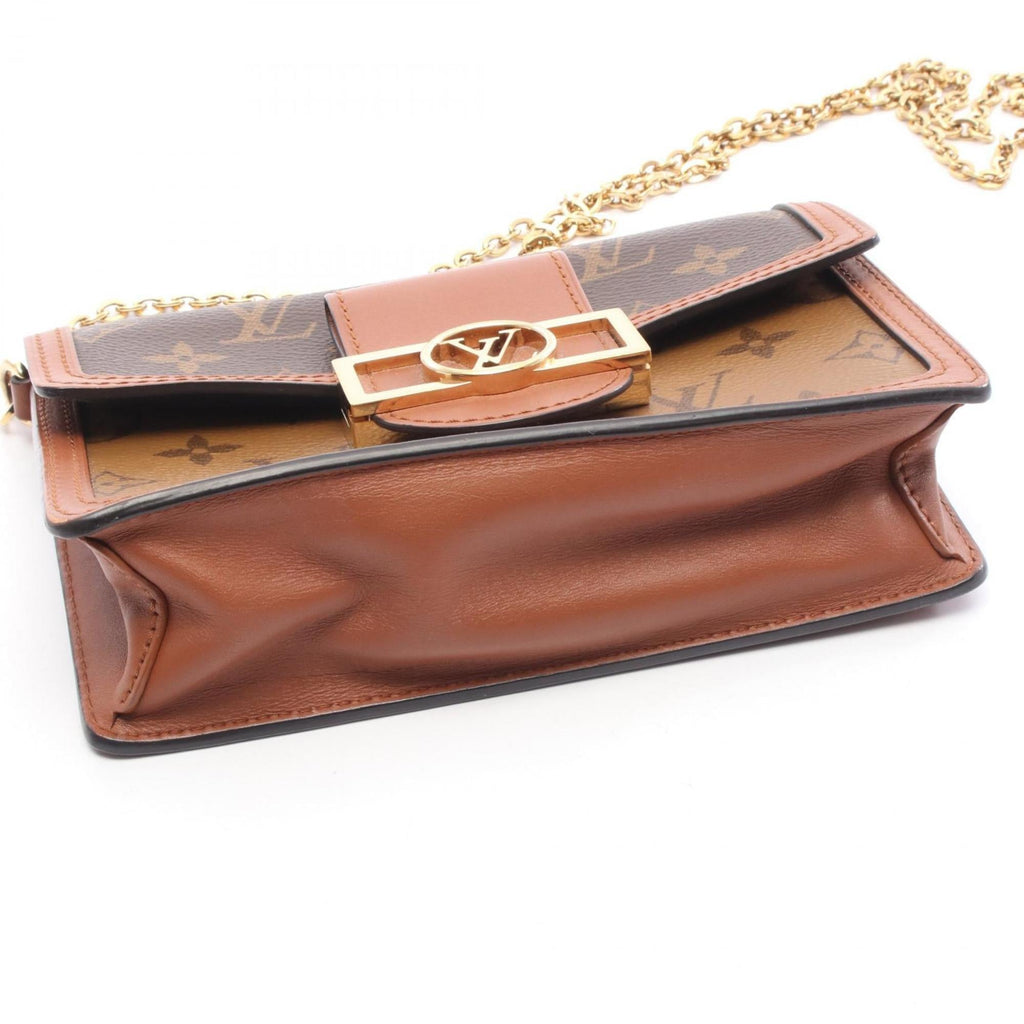 Louis Vuitton Beige Brown Coated Canvas Pvc Monogram Reverse Leather Shoulder Bag
