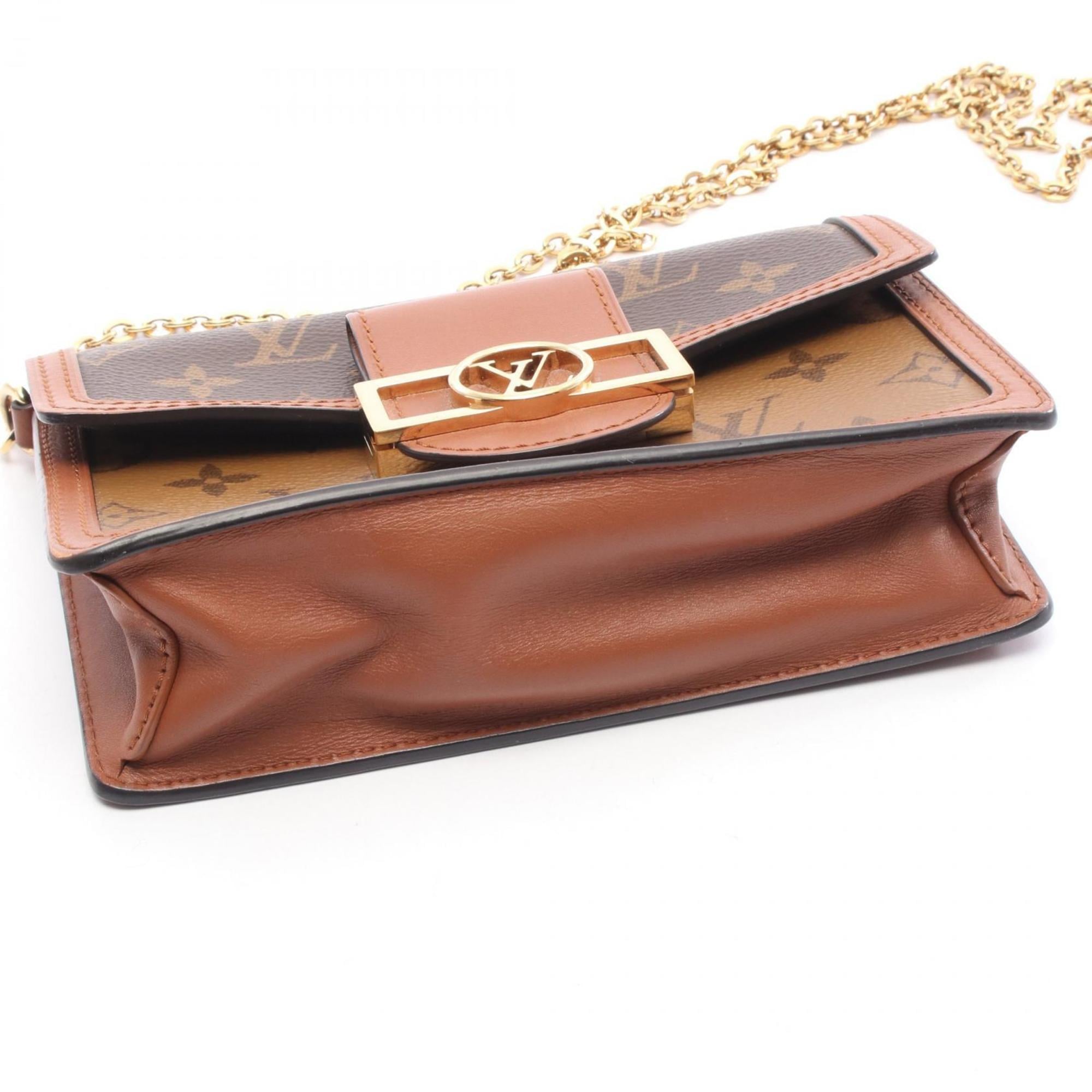 Louis Vuitton Beige Brown Coated Canvas Pvc Monogram Reverse Leather Shoulder Bag